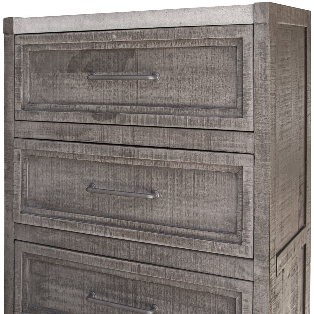 37" Gray Solid Wood Four Drawer Chest-3