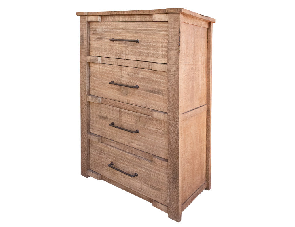 36" Natural Solid Wood Four Drawer Chest-1