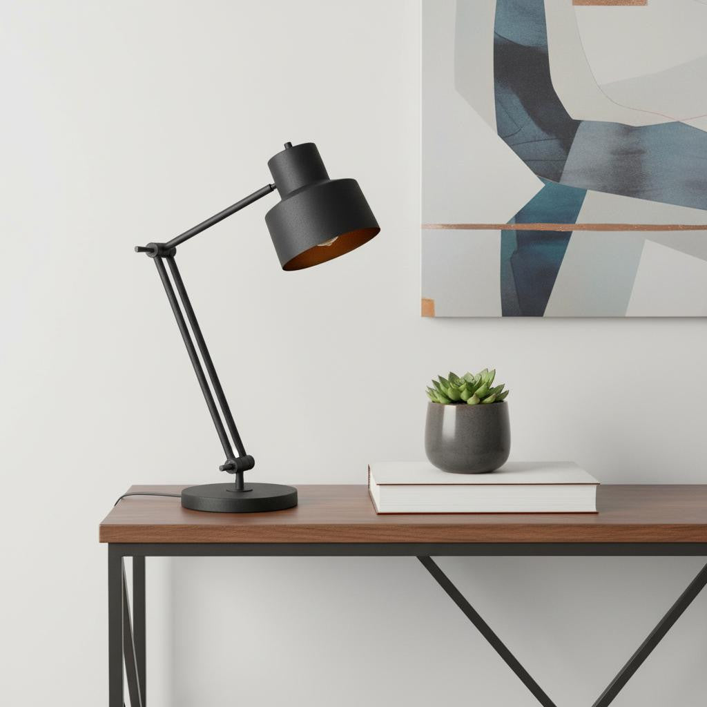 33" Black Metal Adjustable Desk Table Lamp-0