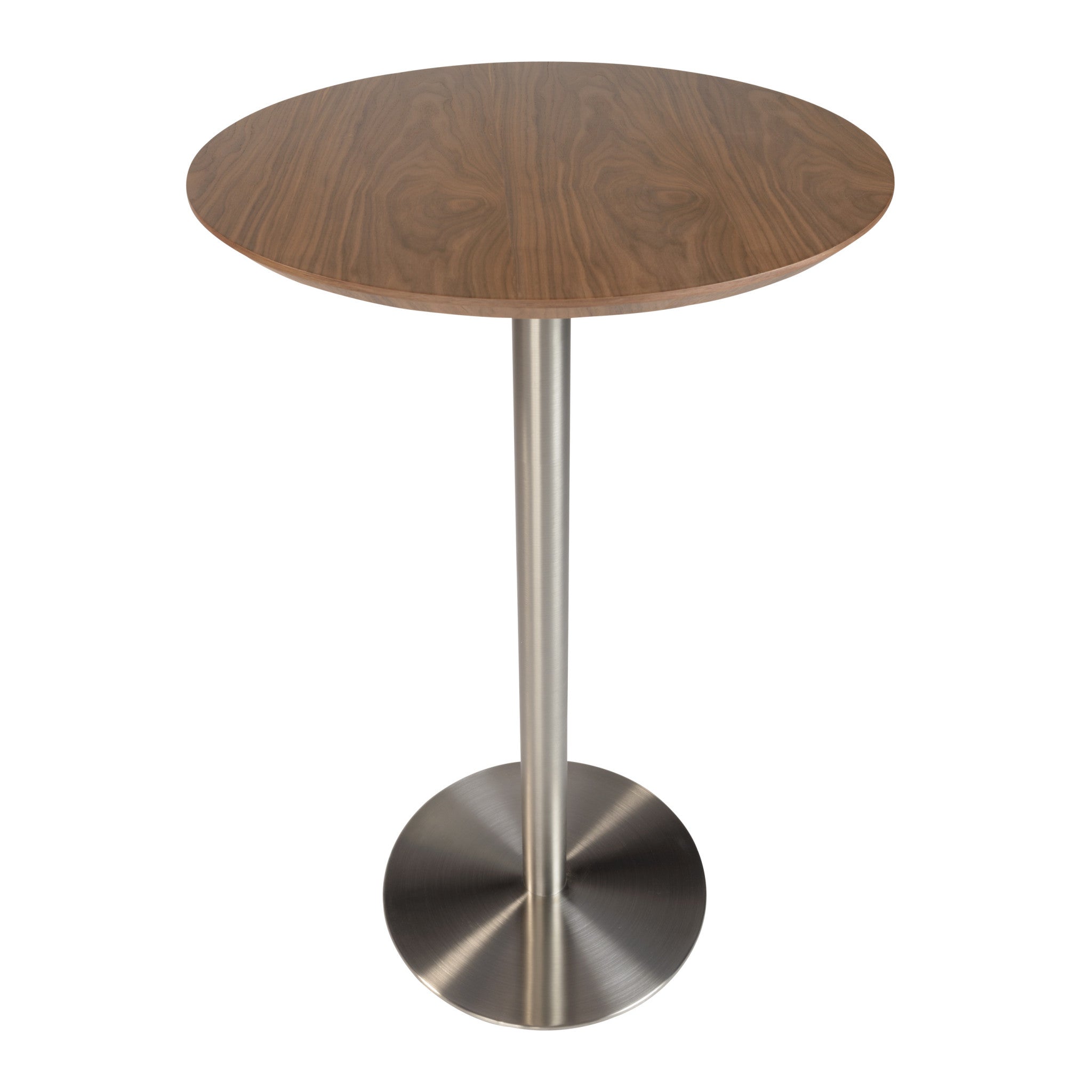 26" Brown and Silver Rounded Steel Bar Table-1