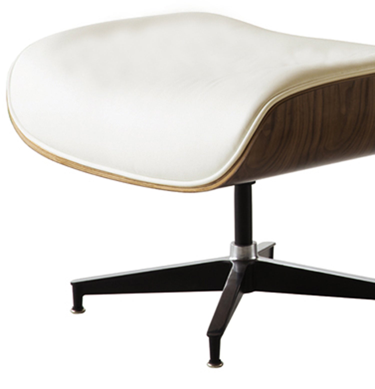 35" Beige and Dark Brown Genuine Leather Tufted Swivel Lounge Chair With Ottoman-5