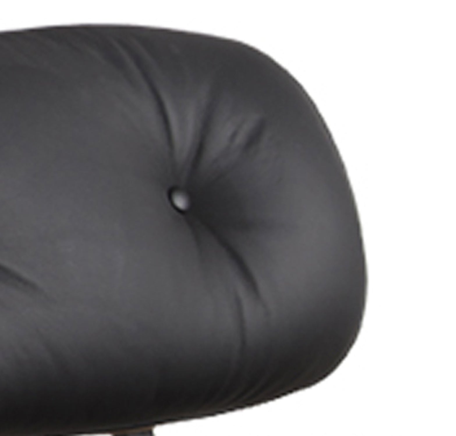 35" Black and Brown Genuine Leather Tufted Swivel Lounge Chair With Ottoman-7