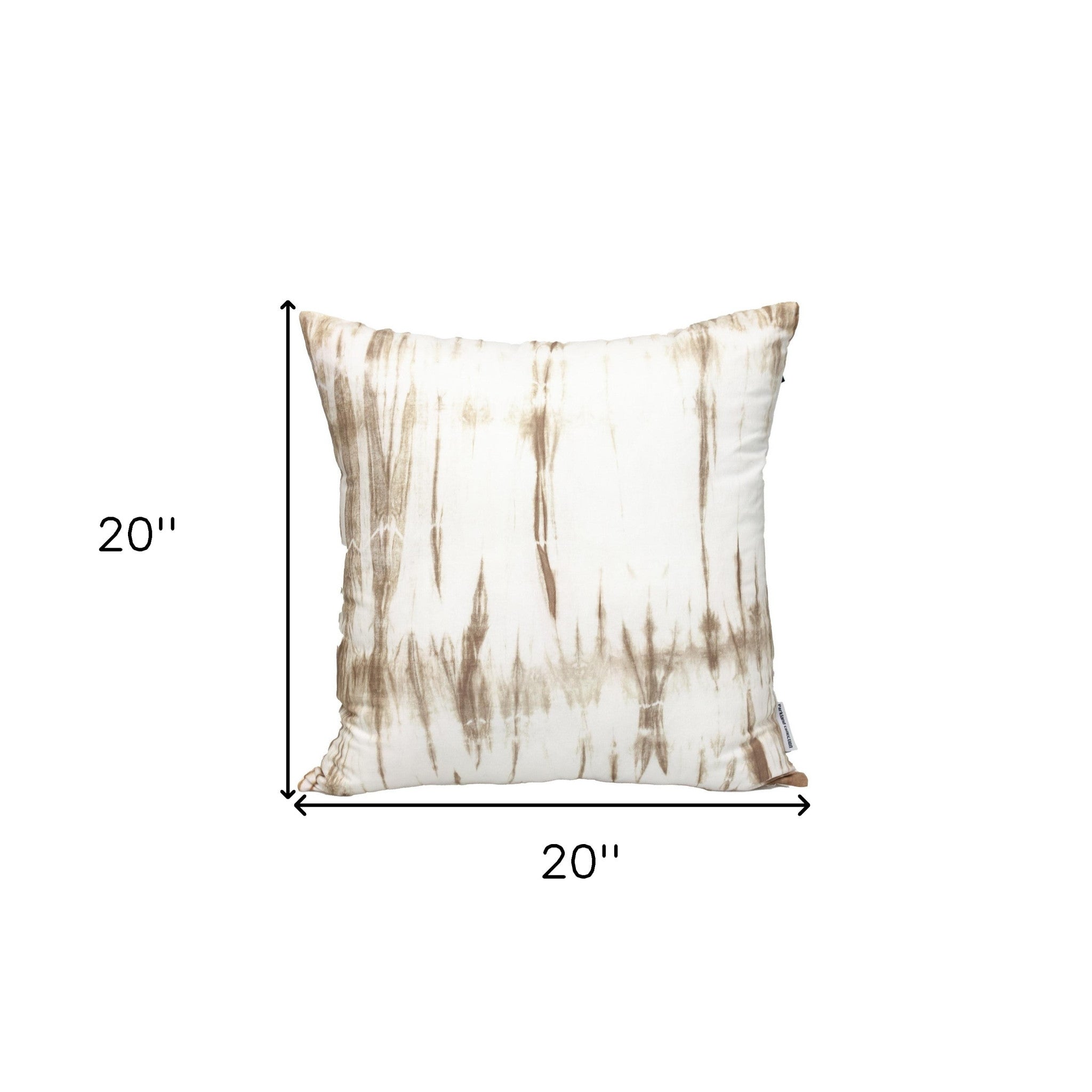 20" Brown and White Striped Cotton Throw Pillow-6