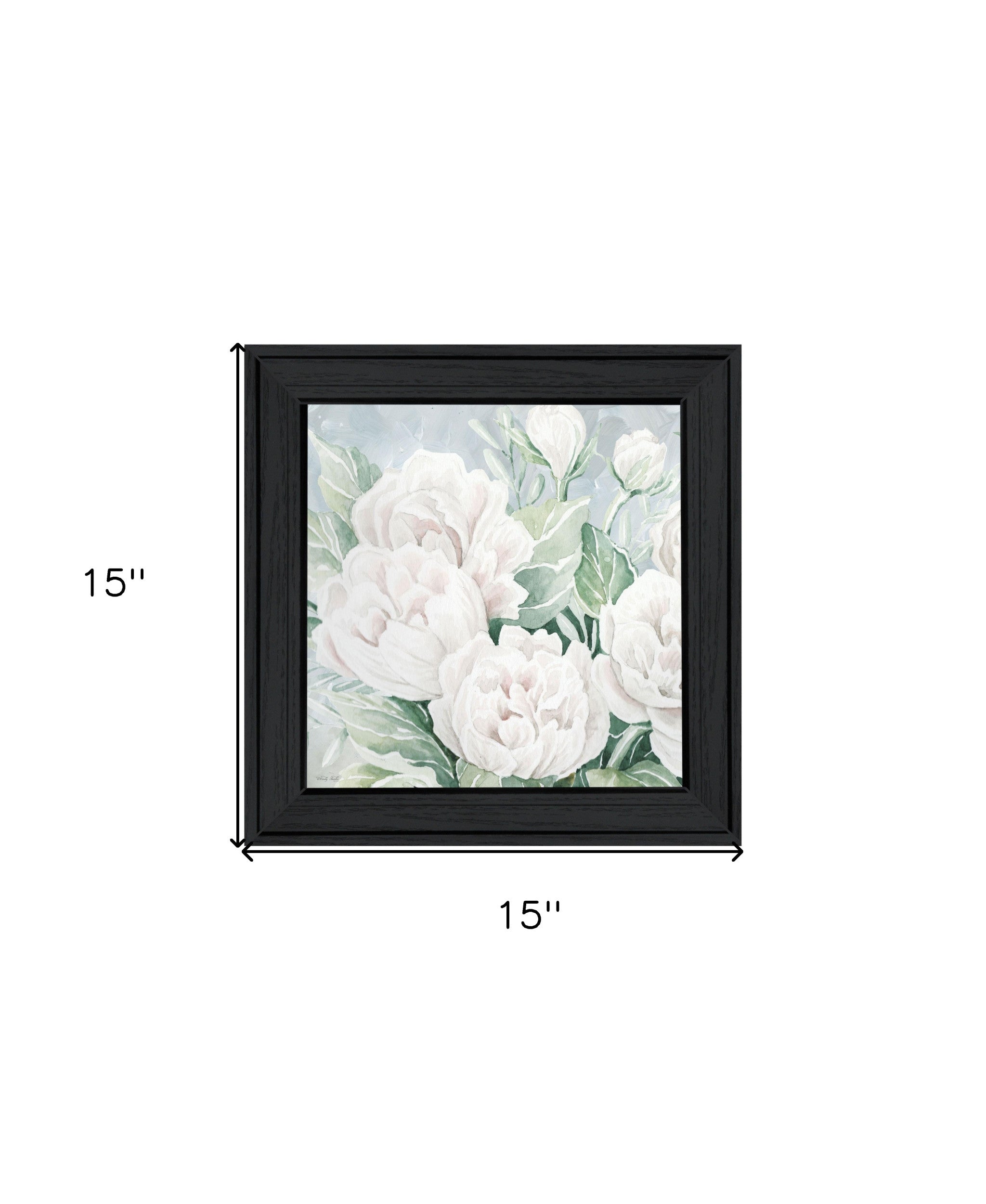 Peaceful Peonies In Full Bloom Black Framed Print Wall Art-4