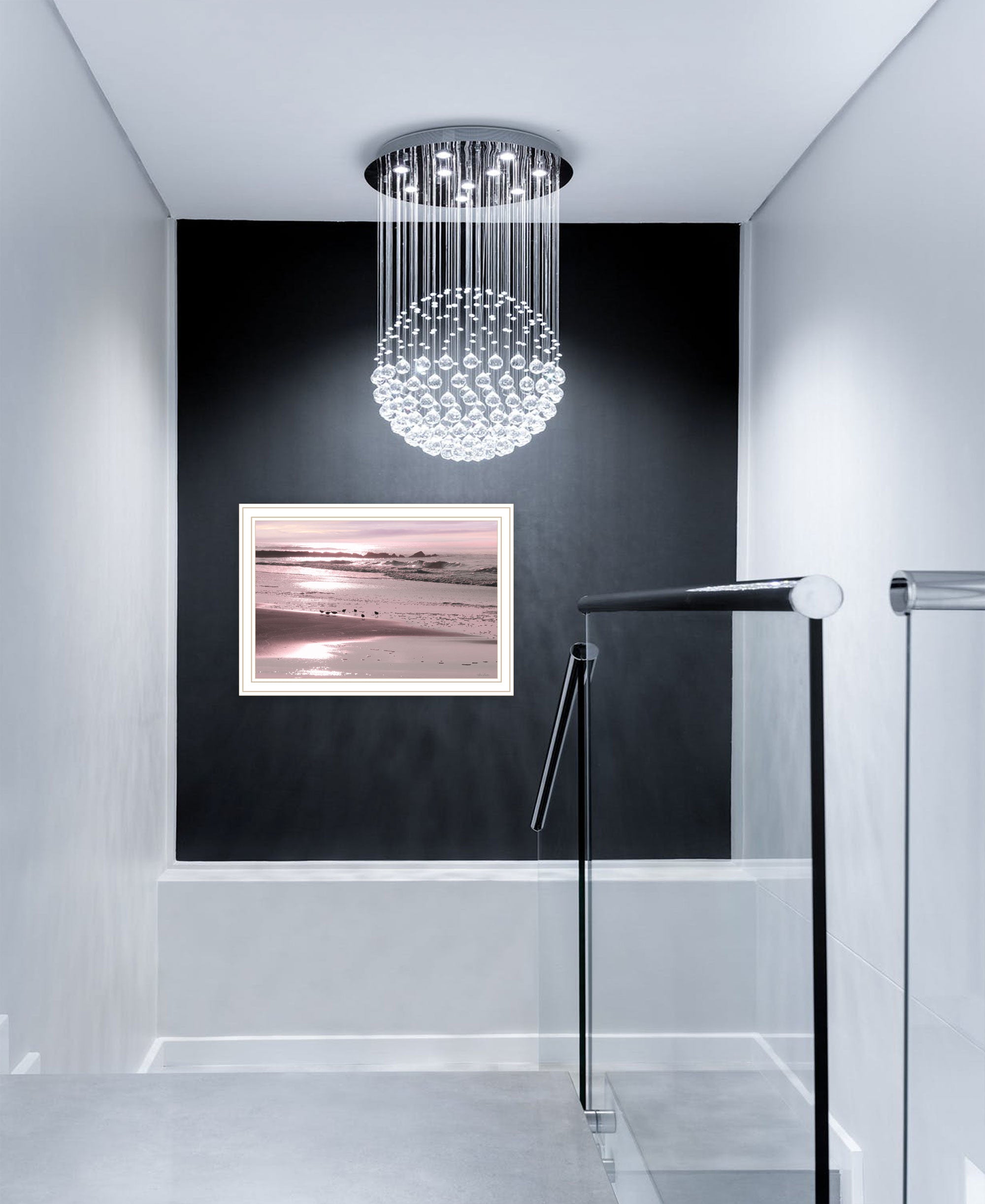 Breakfast On The Beach White Framed Print Wall Art-3