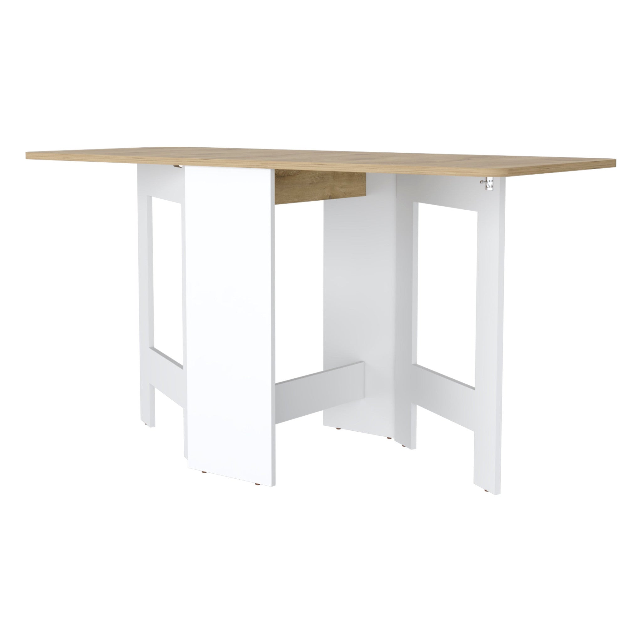 24" Brown And White Folding Sled Base Dining Table-1