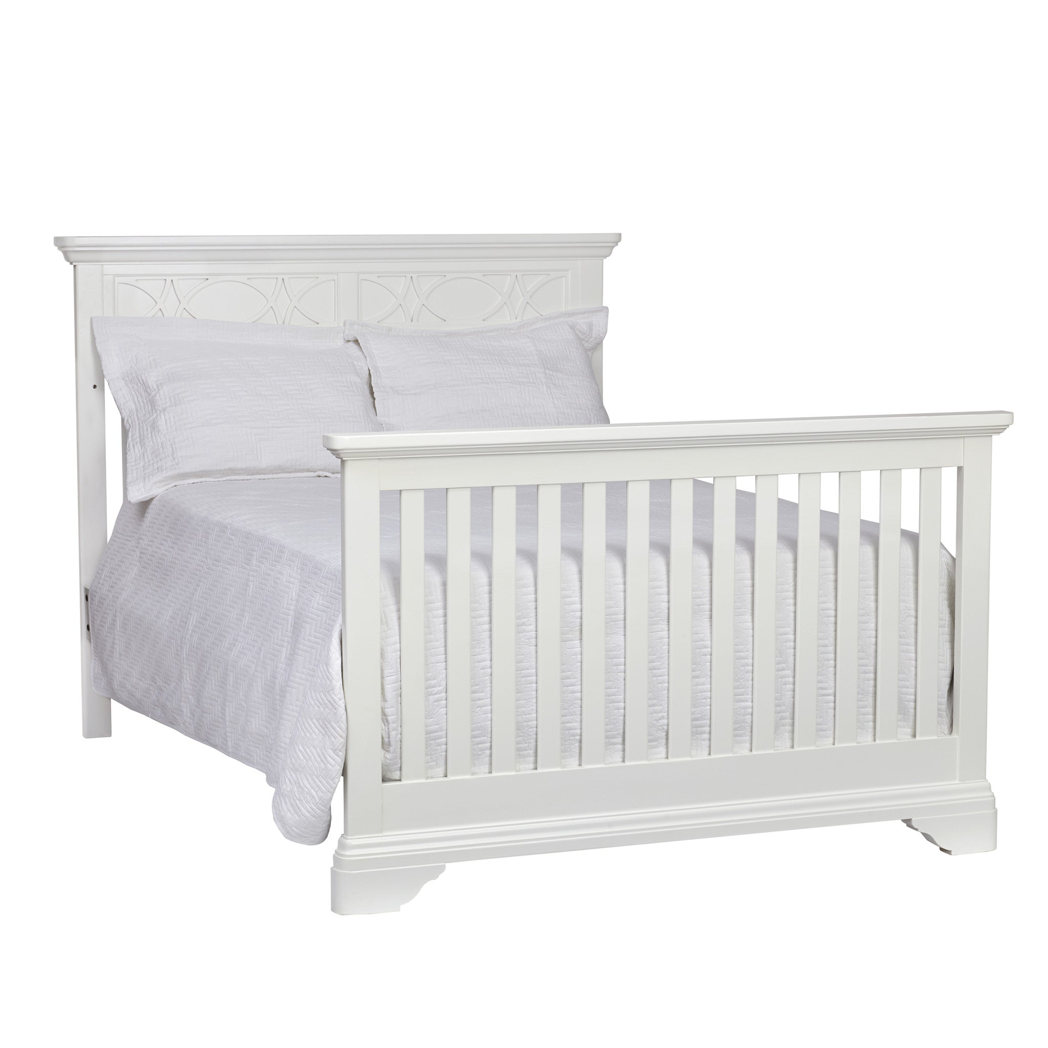 White Solid and Manufactured Wood Standard Four In One Convertible Crib-3