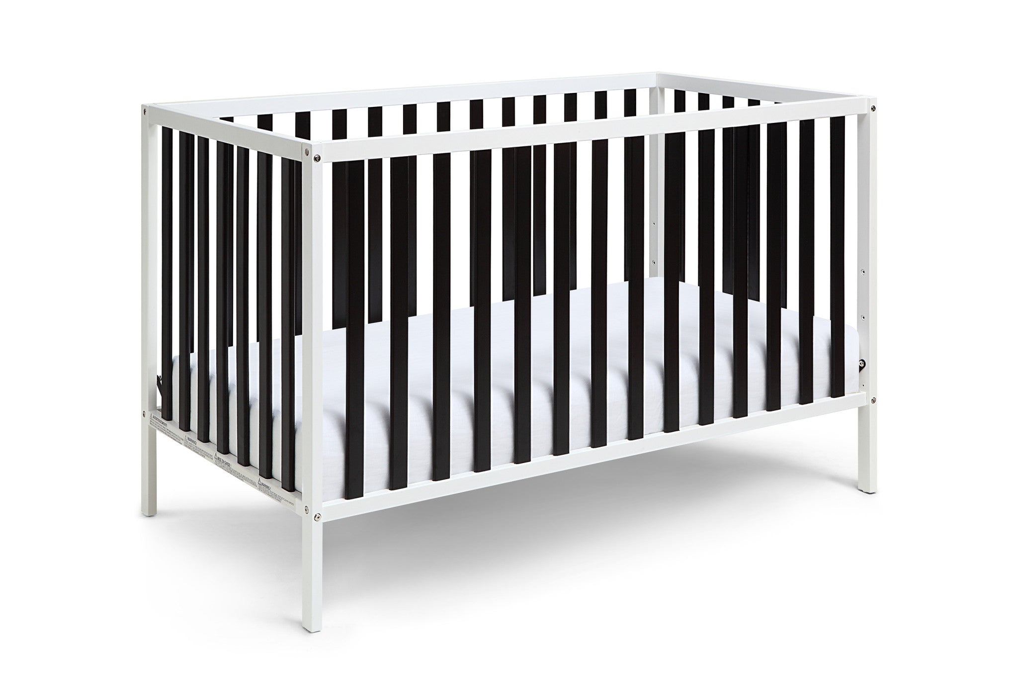 Black and White Solid and Manufactured Wood Standard Three In One Convertible Crib-1