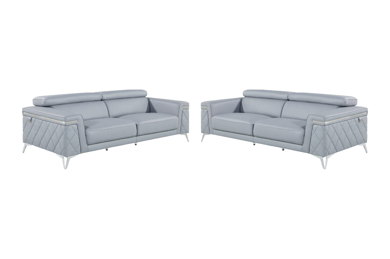 Two Piece Blue Four Person Seating Set-8