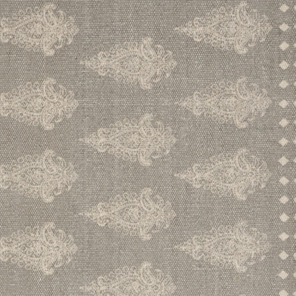 19" Set of Four Gray And Cream Geometric Medallion Cotton Placemats-4