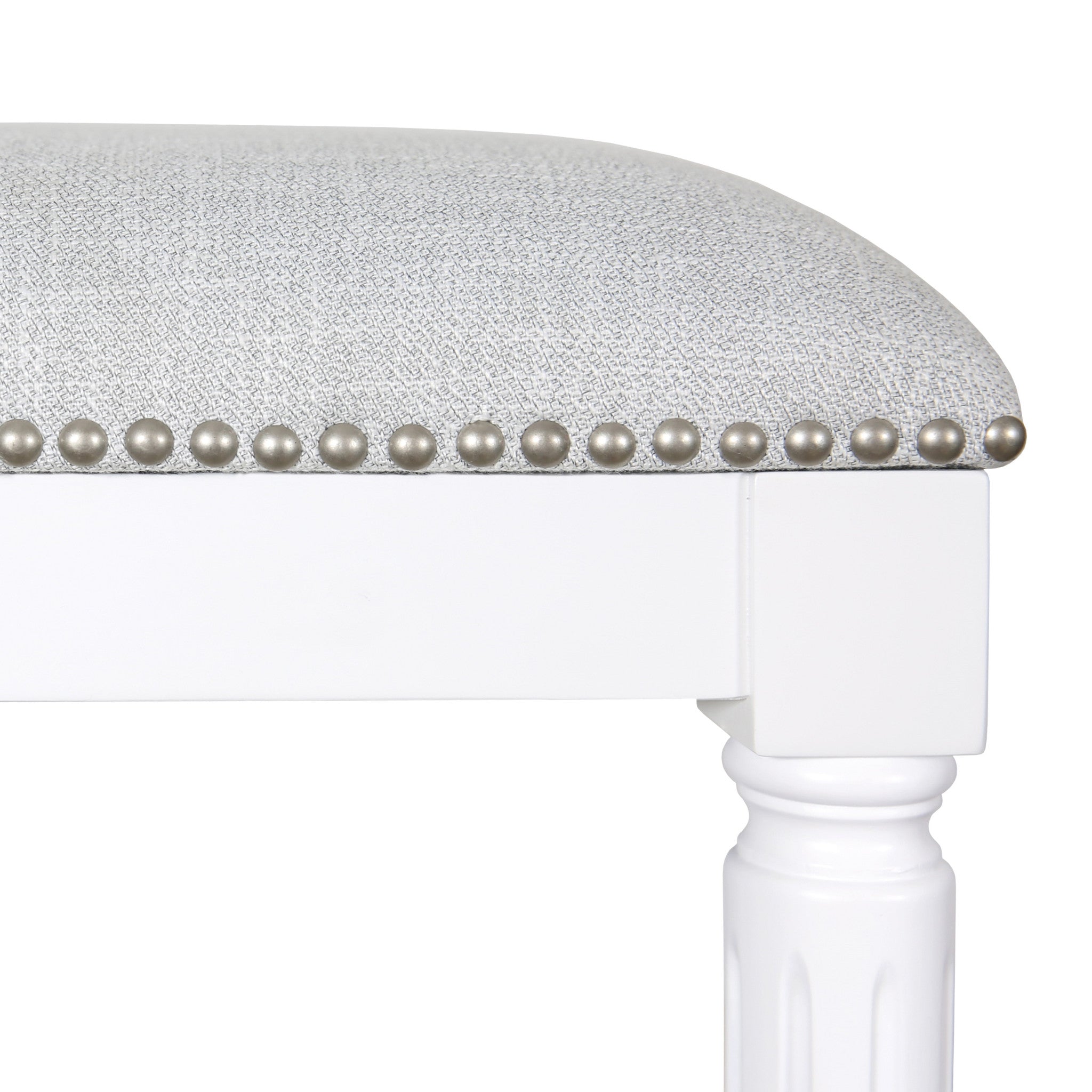 27" Gray And Antiqued White Solid Wood Backless Counter Height Bar Chair-3