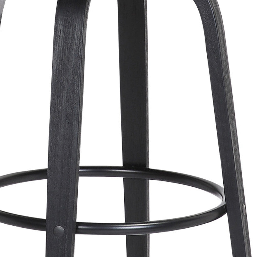 30" Light Gray And Black Fabric Swivel Low Back Bar Height Bar Chair-7