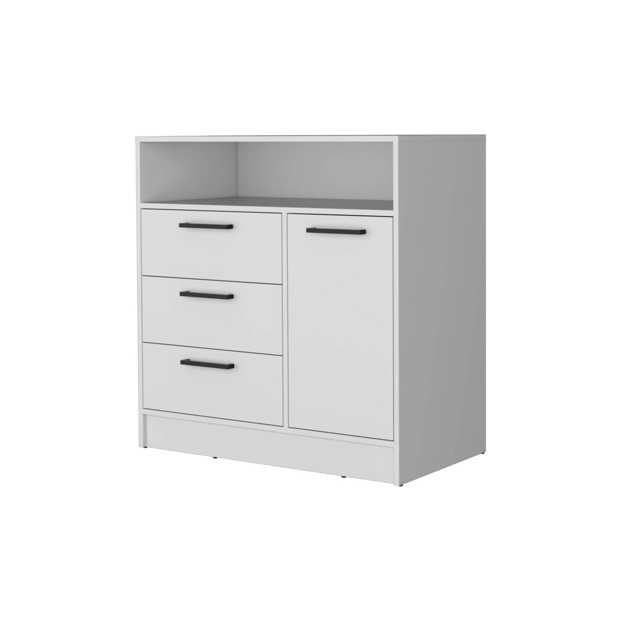 35" White Three Drawer Dresser-1