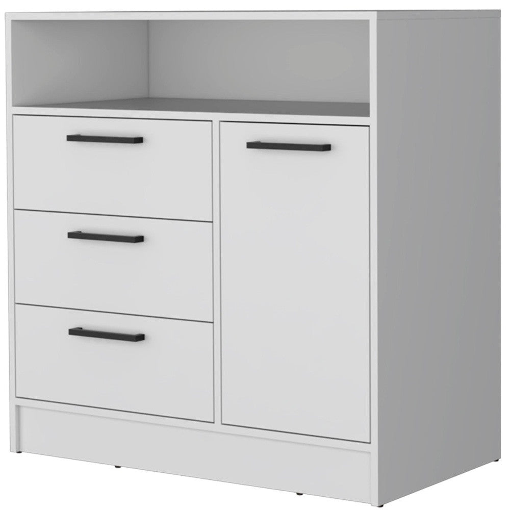 35" White Three Drawer Dresser-3