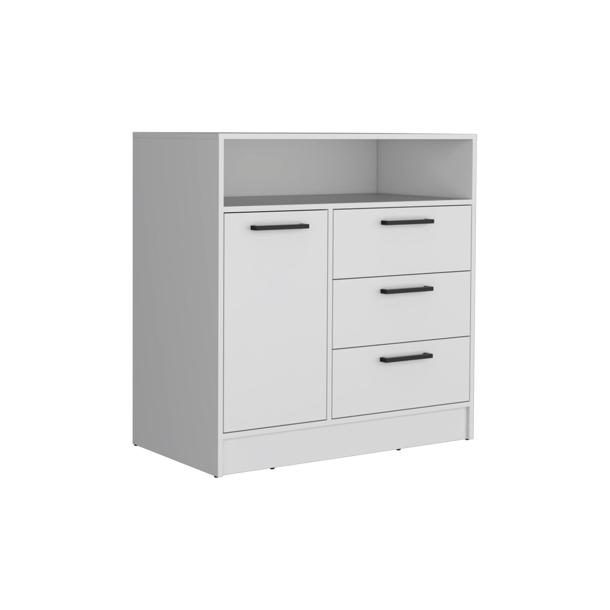 35" White Three Drawer Dresser-4