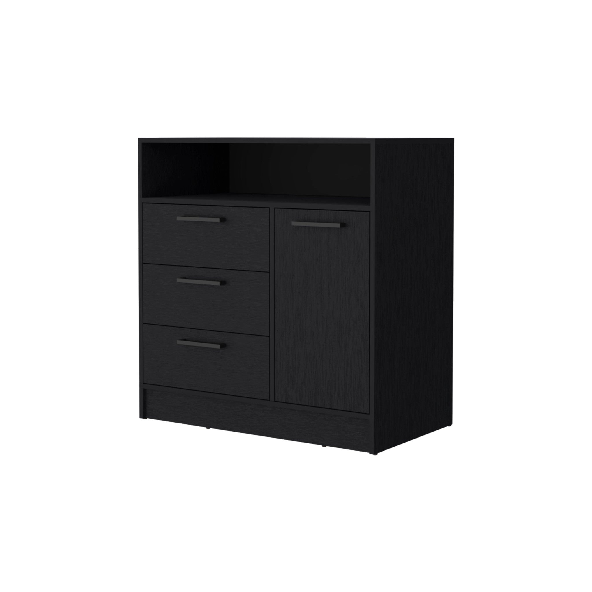 35" Black Three Drawer Dresser-0