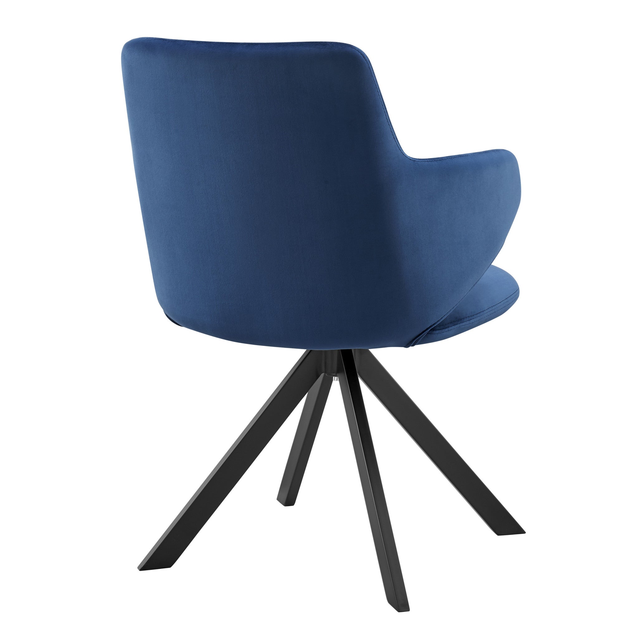 Blue And Black Upholstered Velvet Dining Arm Chair-5