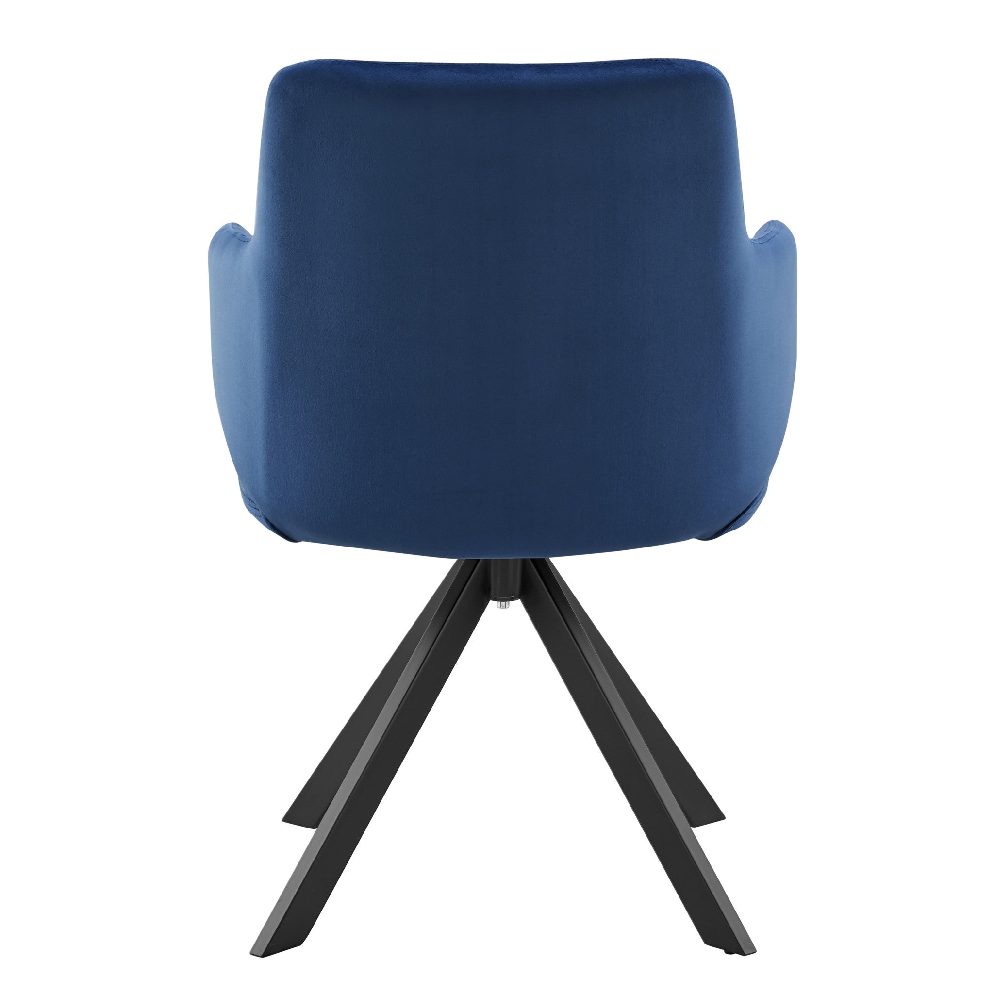 Blue And Black Upholstered Velvet Dining Arm Chair-3