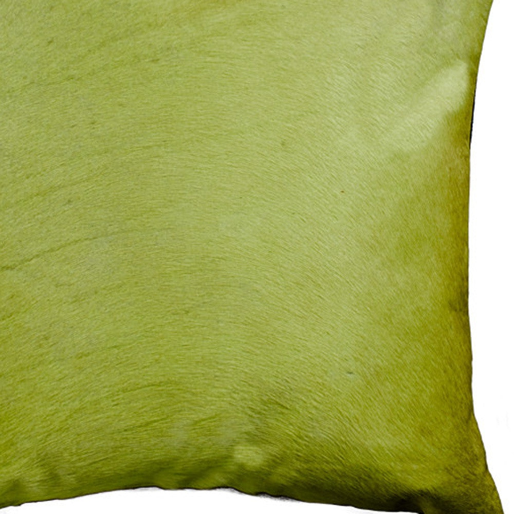 18" Lime Green Cowhide Throw Pillow-3