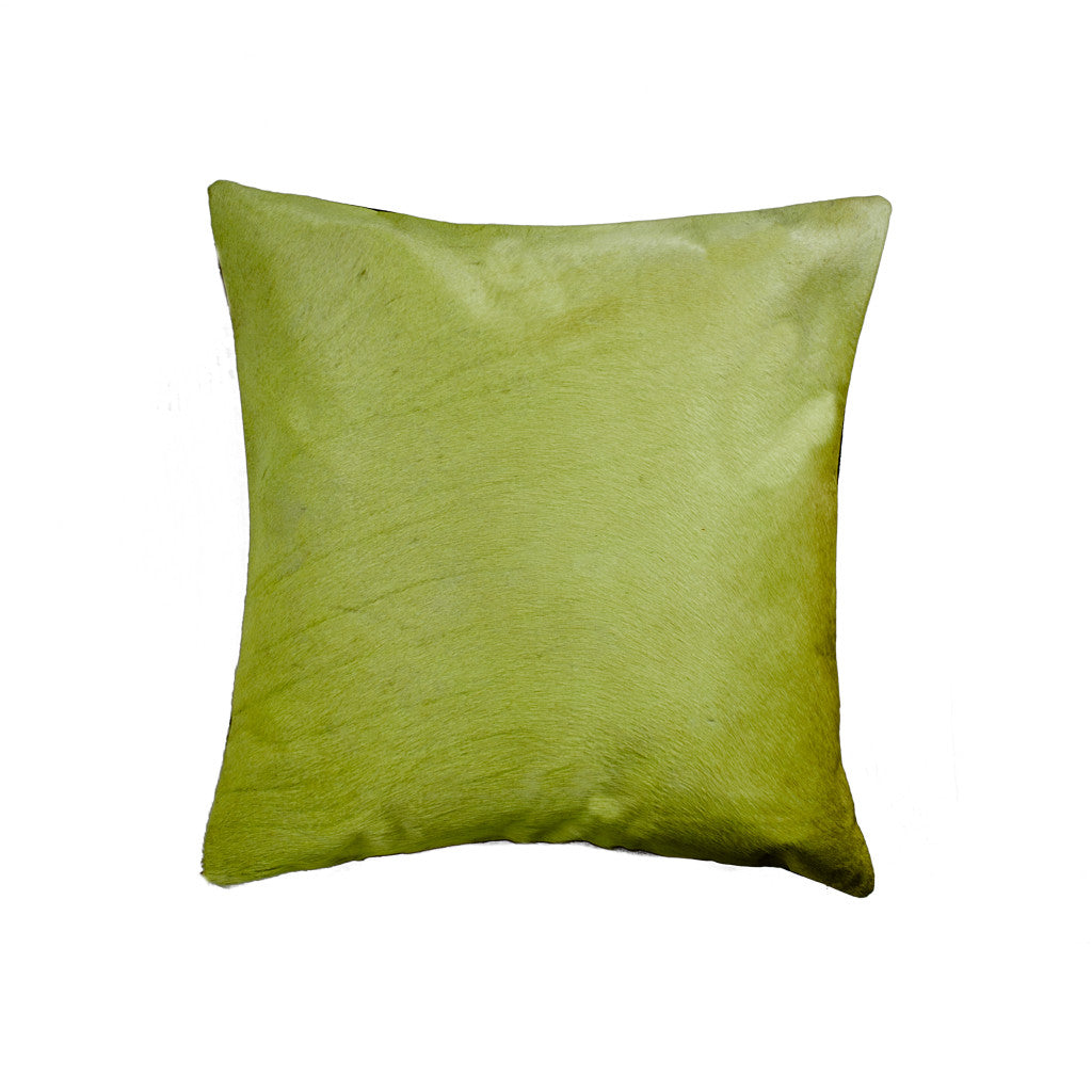 18" Lime Green Cowhide Throw Pillow-1