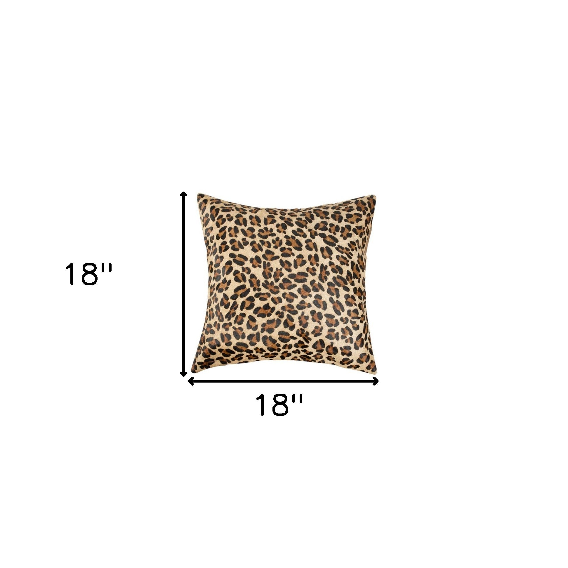 Set of Two 18" Brown and Black Leopard Cowhide Throw Pillows-6