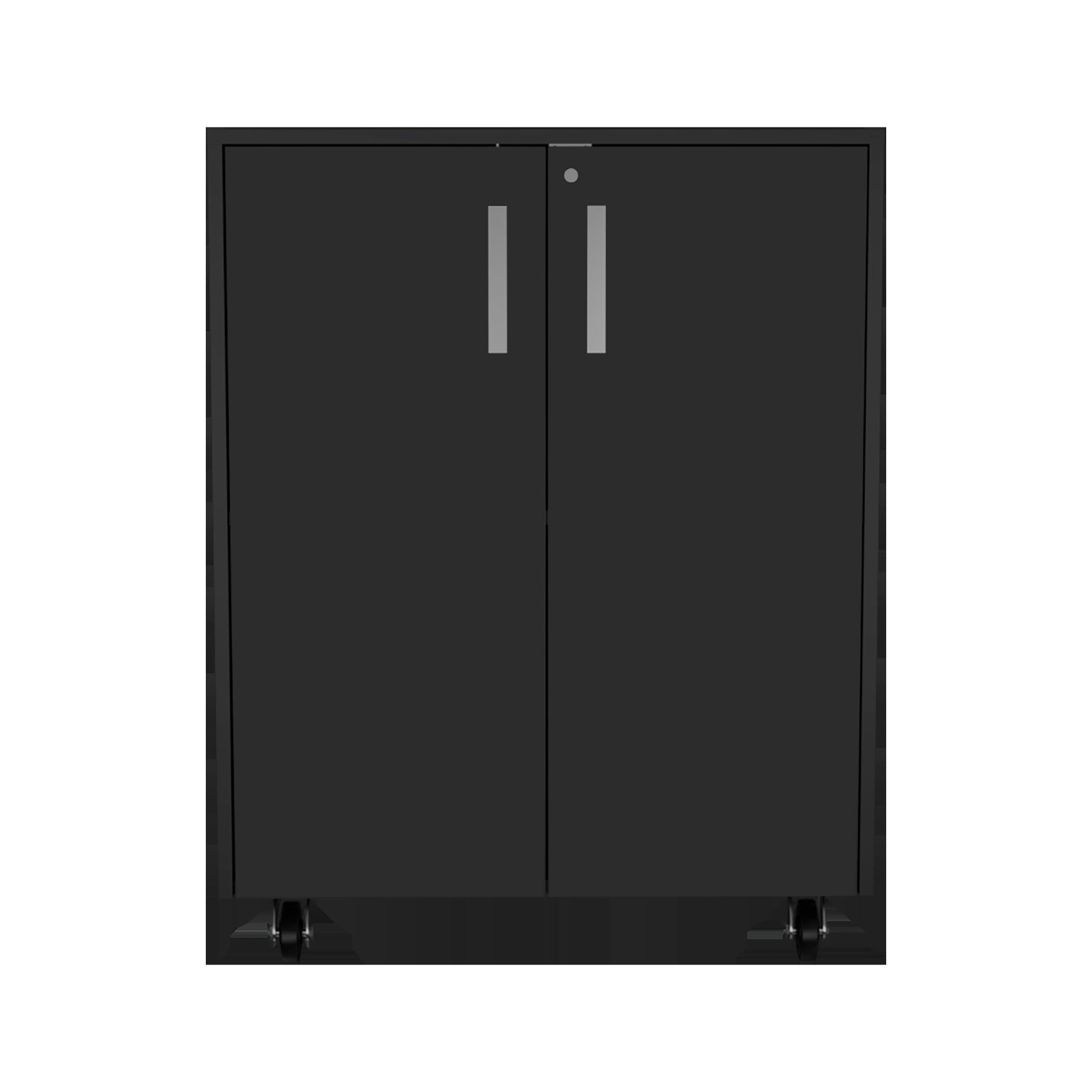 28" Black Wall mounted Accent Cabinet With Four Shelves-2
