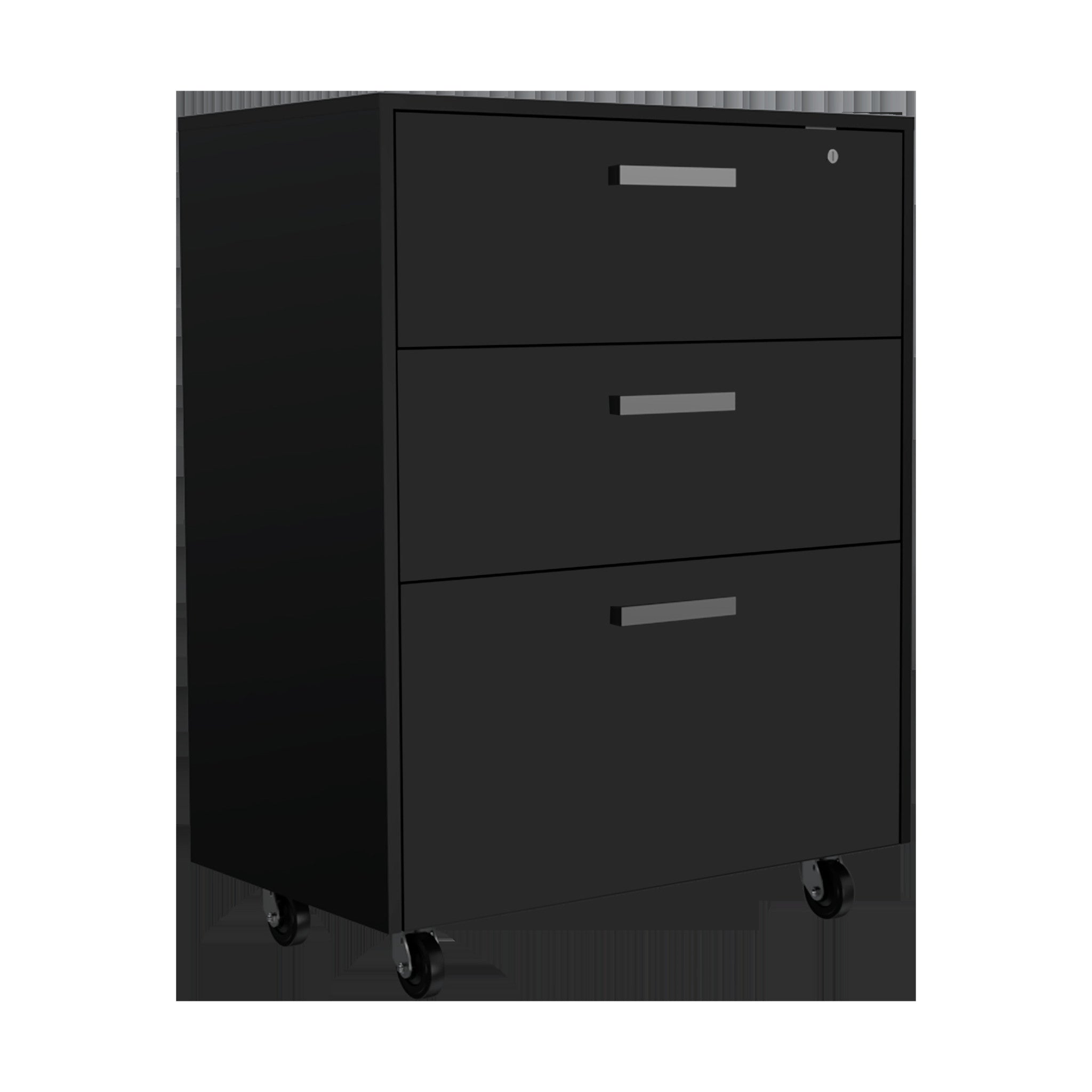 28" Black Wall mounted Accent Cabinet With Eight Shelves And Six Drawers-0