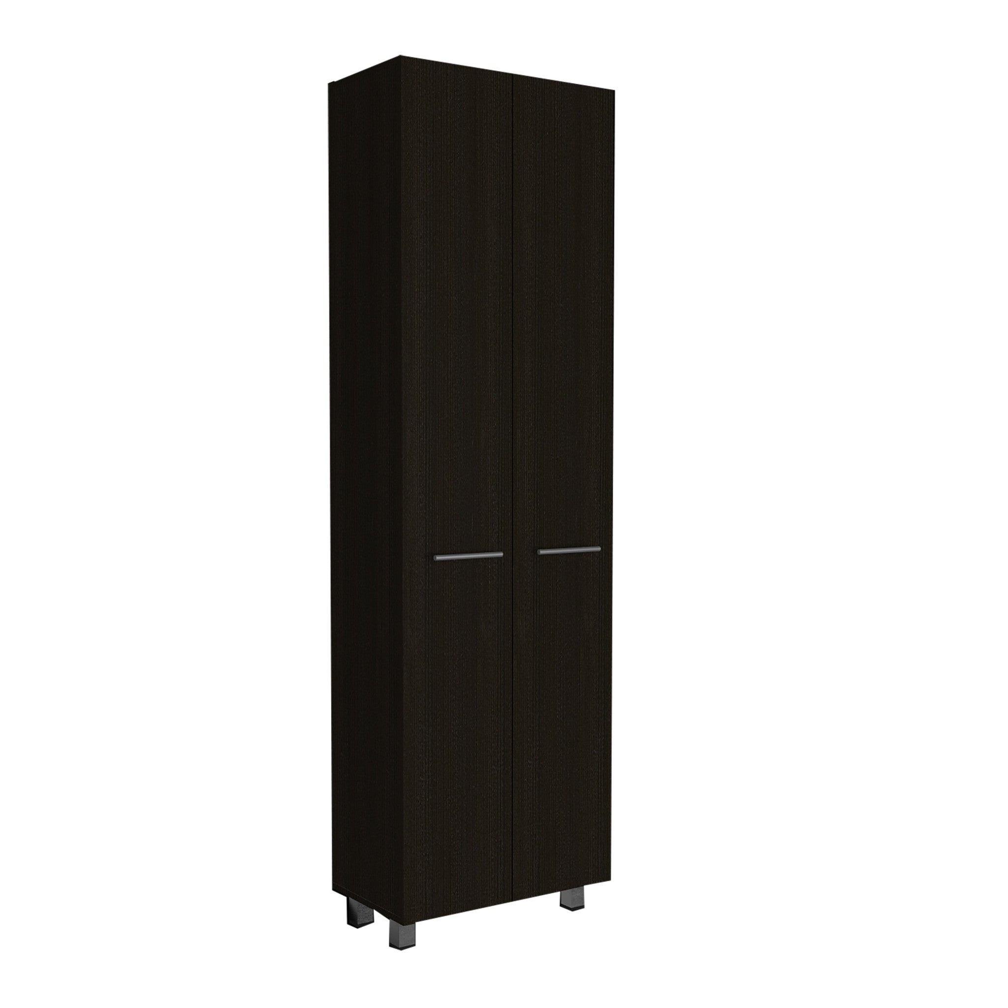 28" Black Wall mounted Accent Cabinet With Twelve Shelves And Six Drawers-3