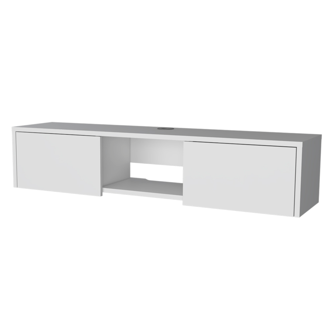 49" White Floating Mount TV Stand-2