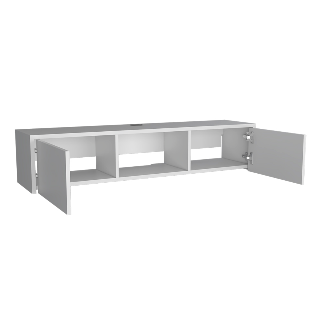 49" White Floating Mount TV Stand-3