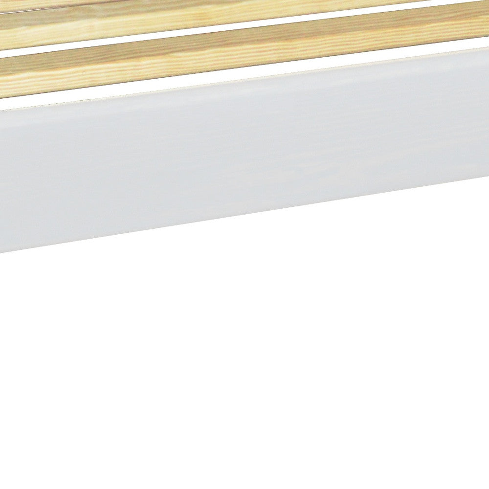 White Solid Wood Queen Bed Frame-6