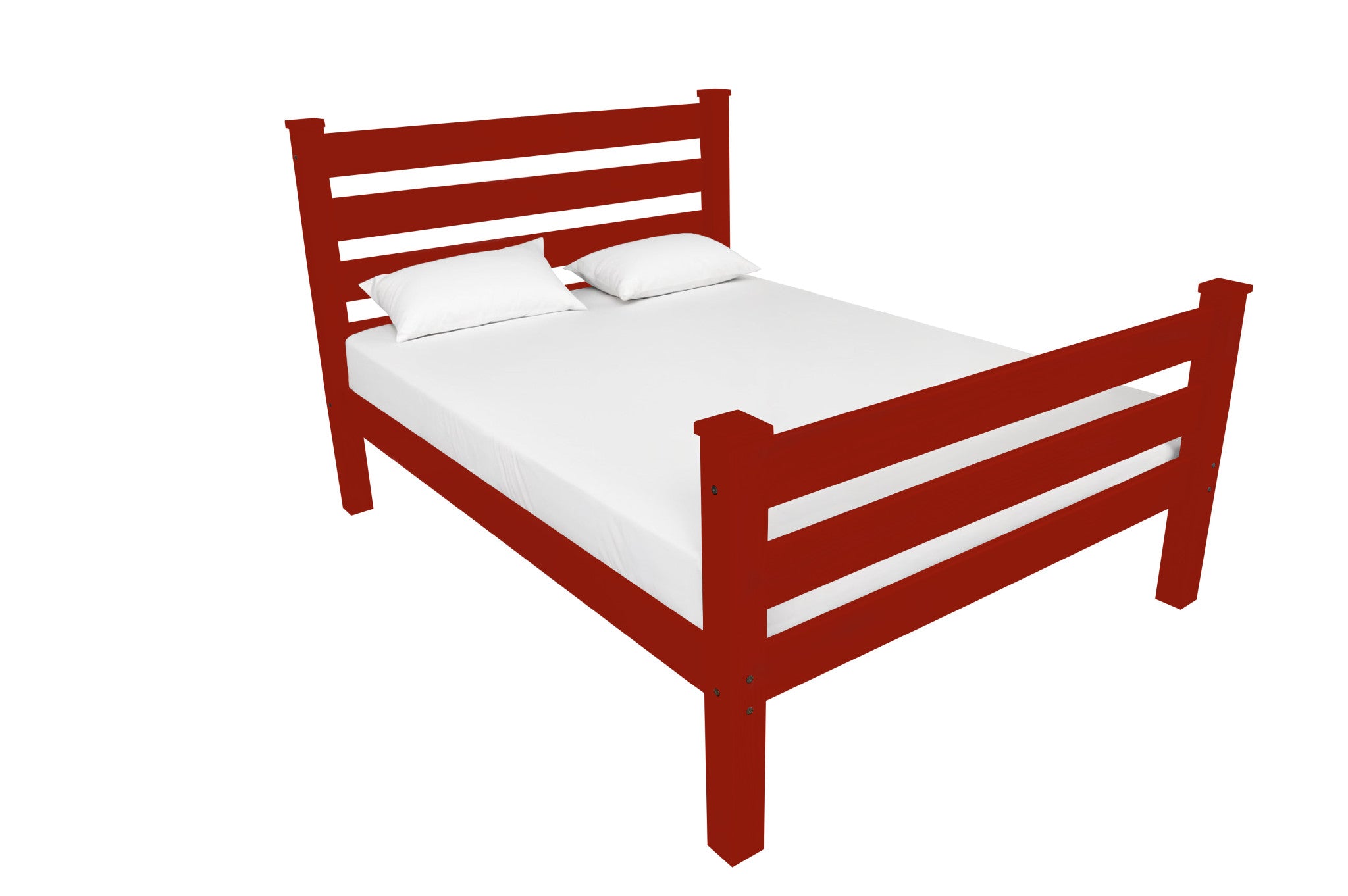 Red Solid Wood Twin Bed Frame-1