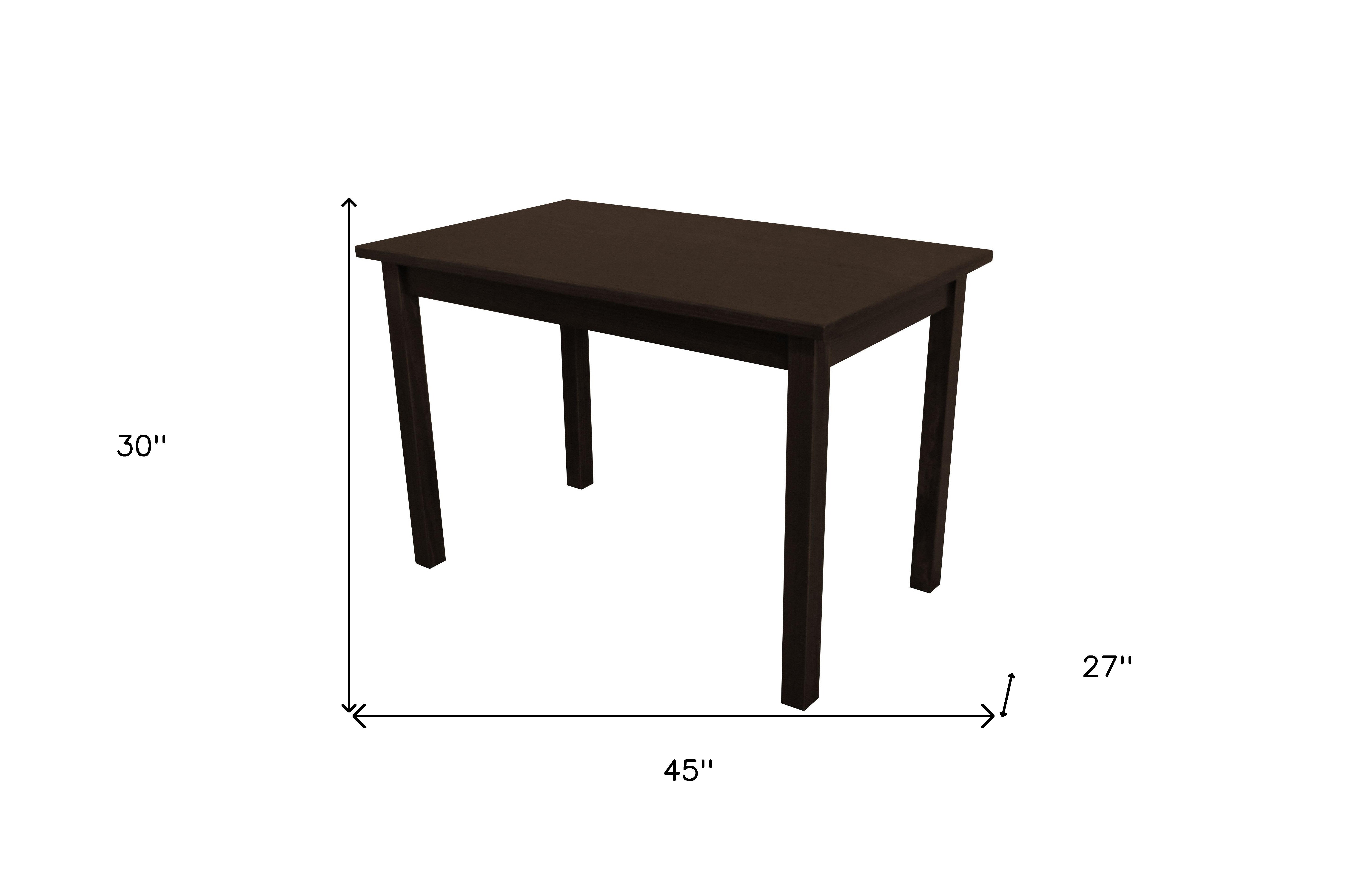 48" Dark Brown Solid Wood Dining Table-5