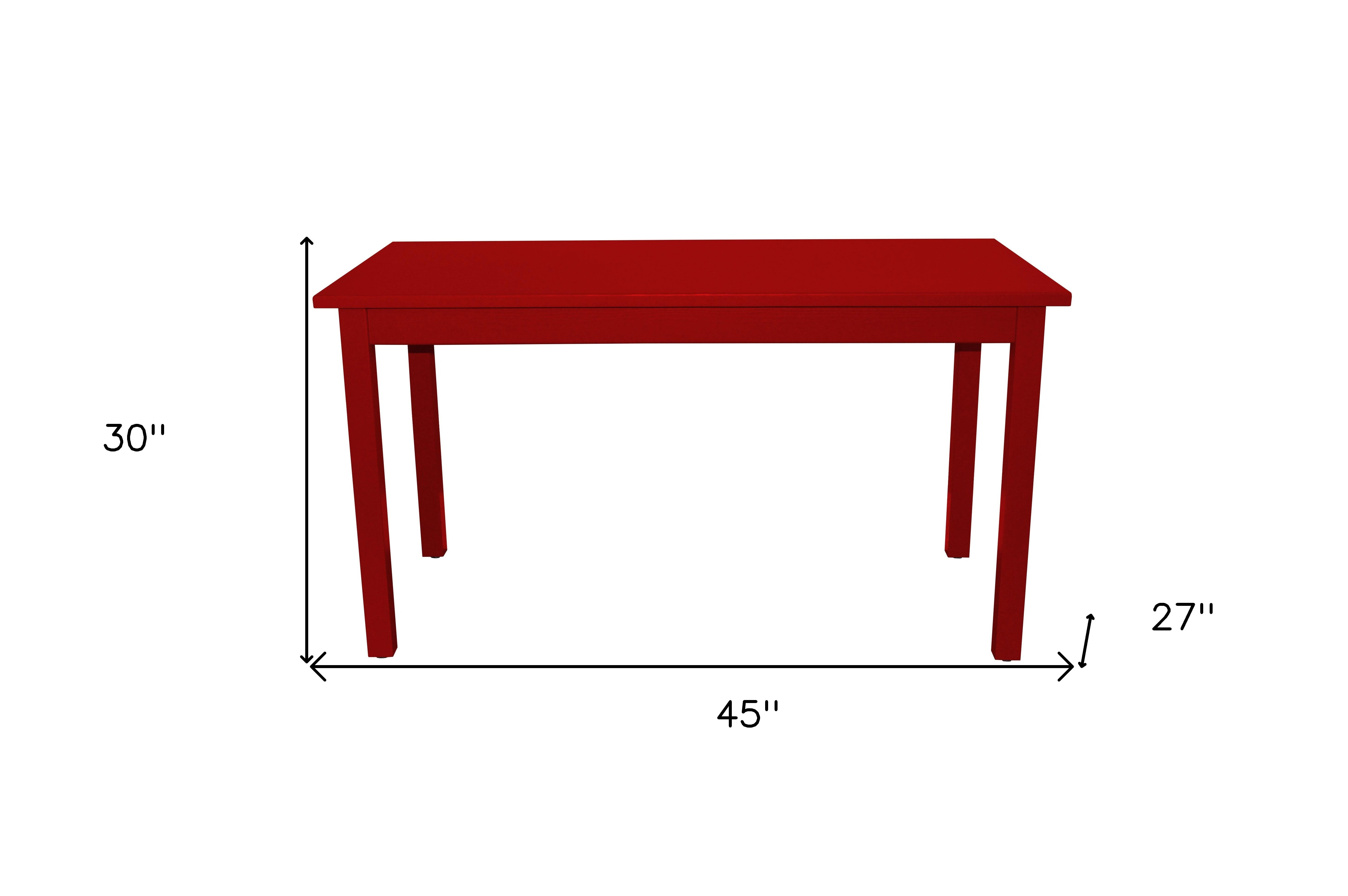 48" Fire Engine Red Solid Wood Dining Table-4
