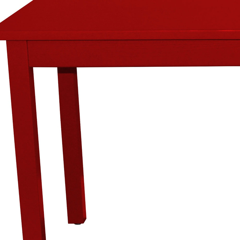 48" Fire Engine Red Solid Wood Dining Table-2