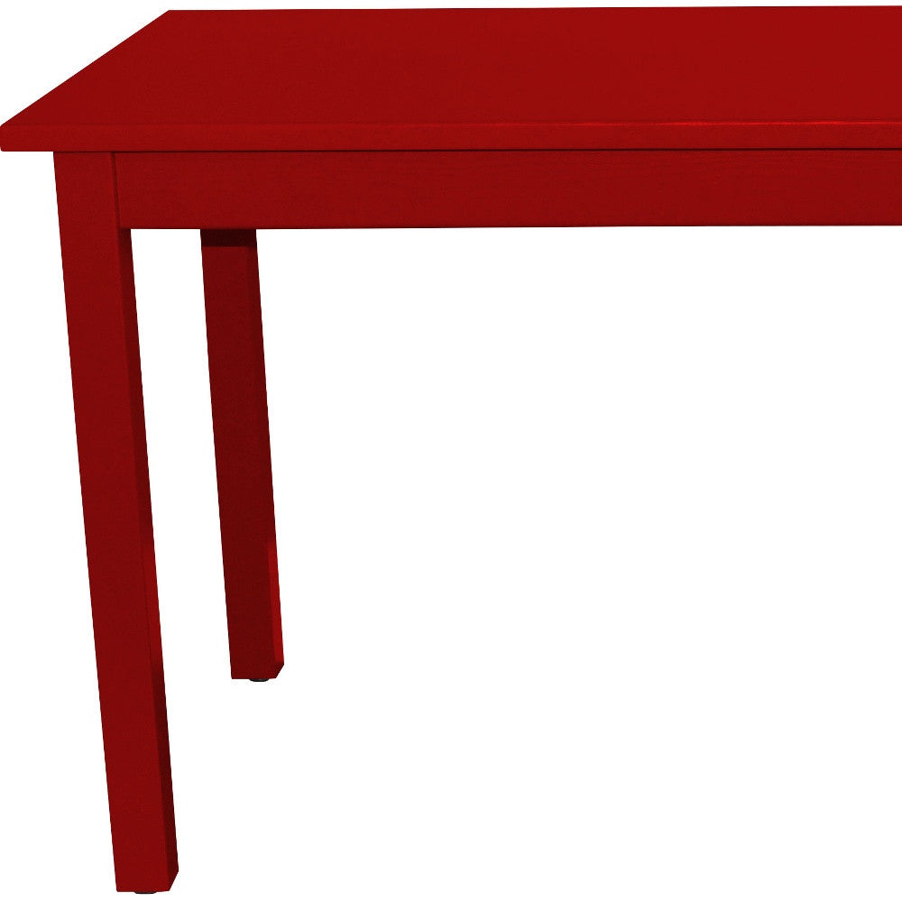 48" Fire Engine Red Solid Wood Dining Table-3