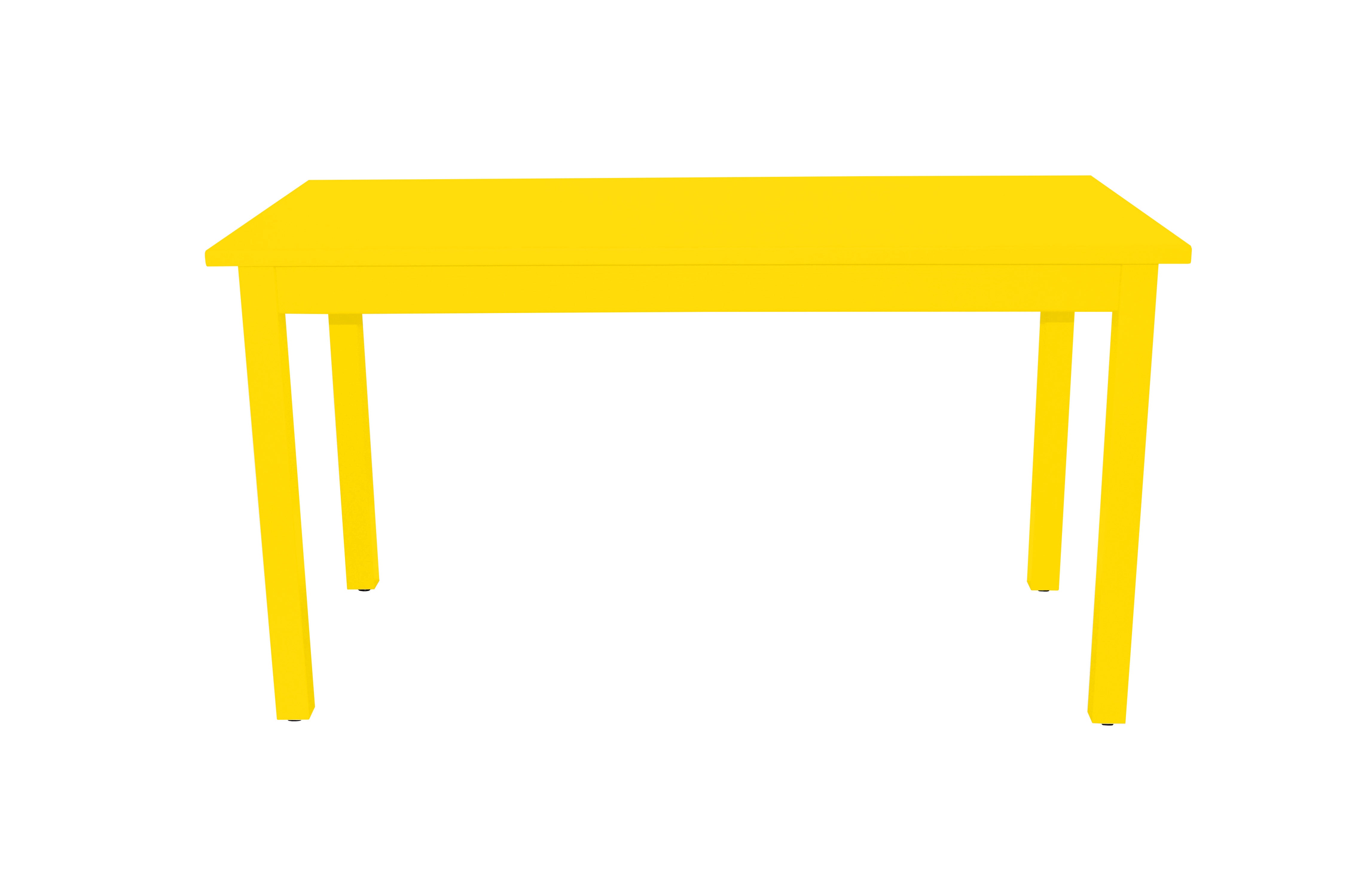60" Yellow Solid Wood Dining Table-1