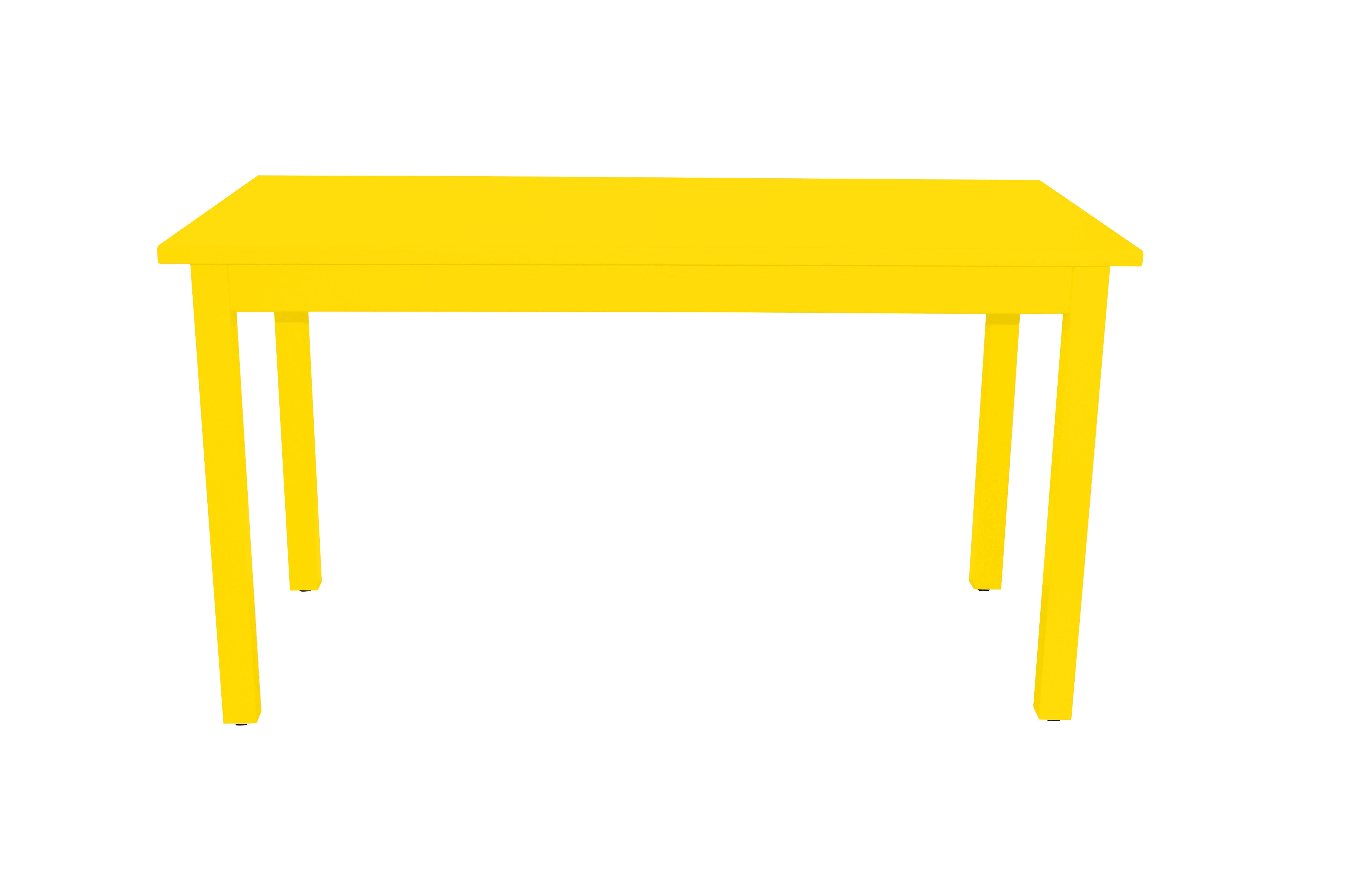 60" Yellow Solid Wood Dining Table-3