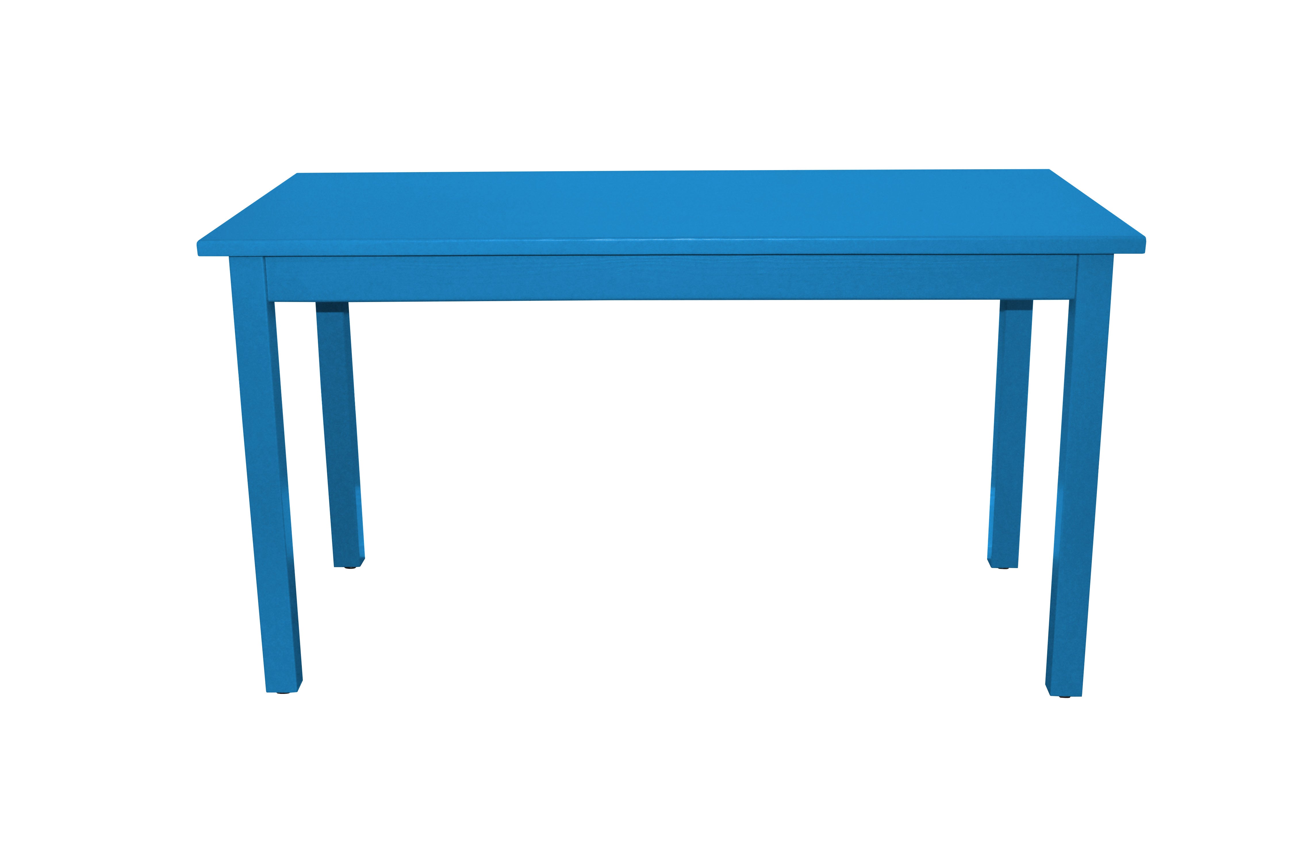 60" Caribbean Blue Solid Wood Dining Table-1