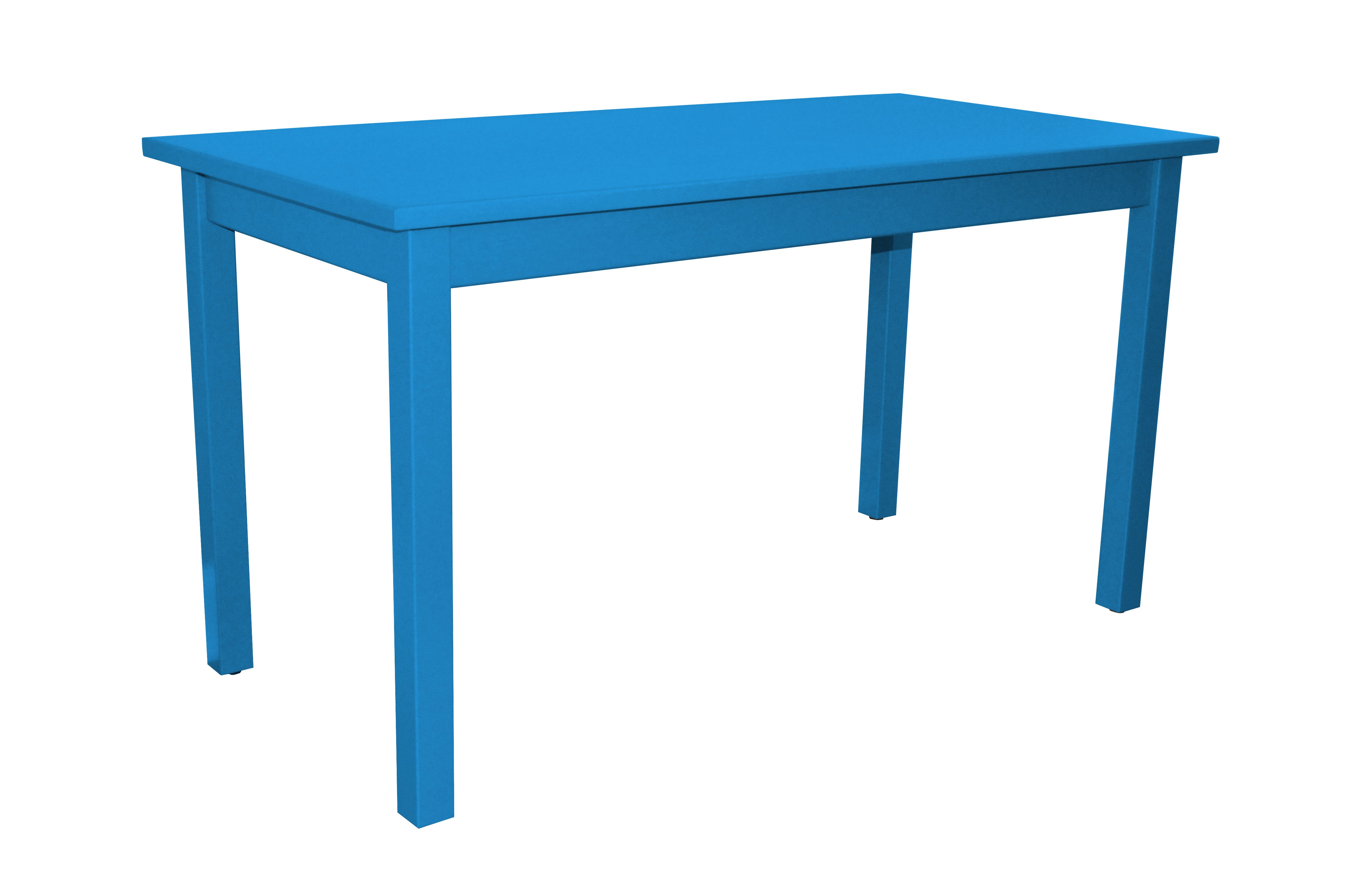 60" Caribbean Blue Solid Wood Dining Table-2
