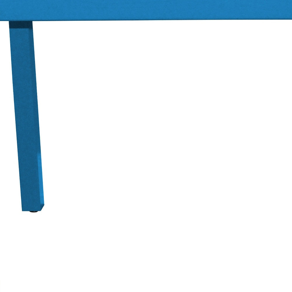 60" Caribbean Blue Solid Wood Dining Table-3