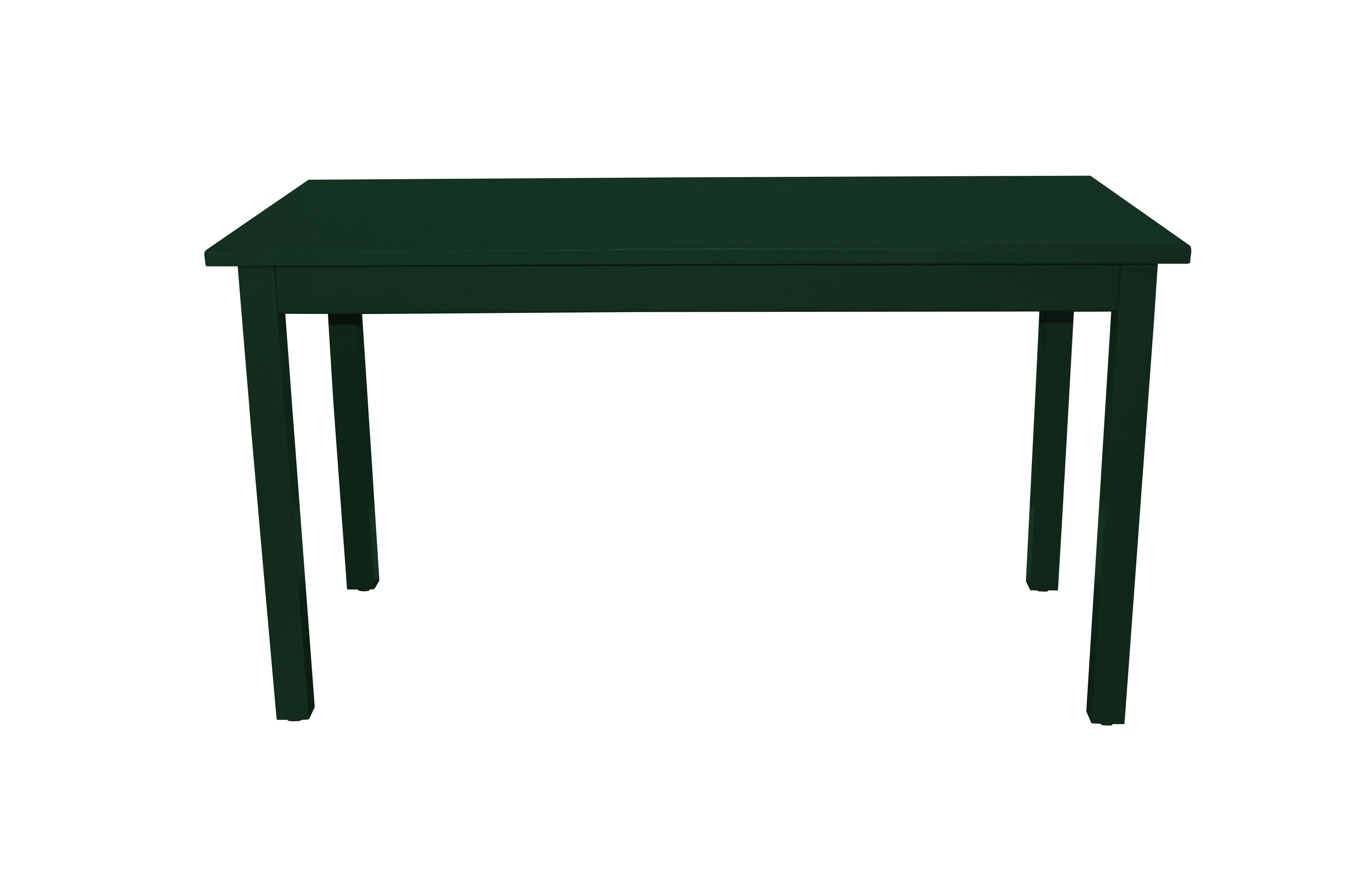 60" Dark Green Solid Wood Dining Table-1