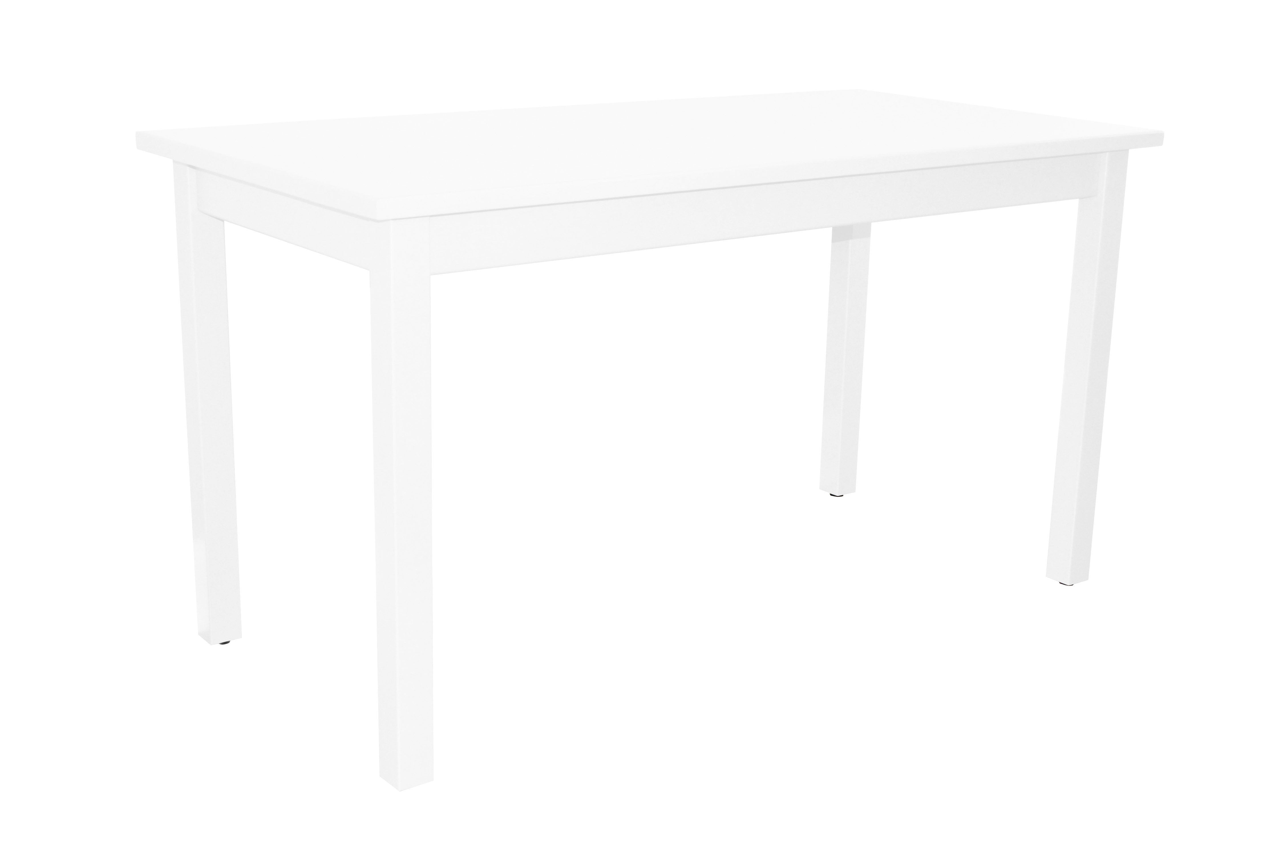 60" White Solid Wood Dining Table-2