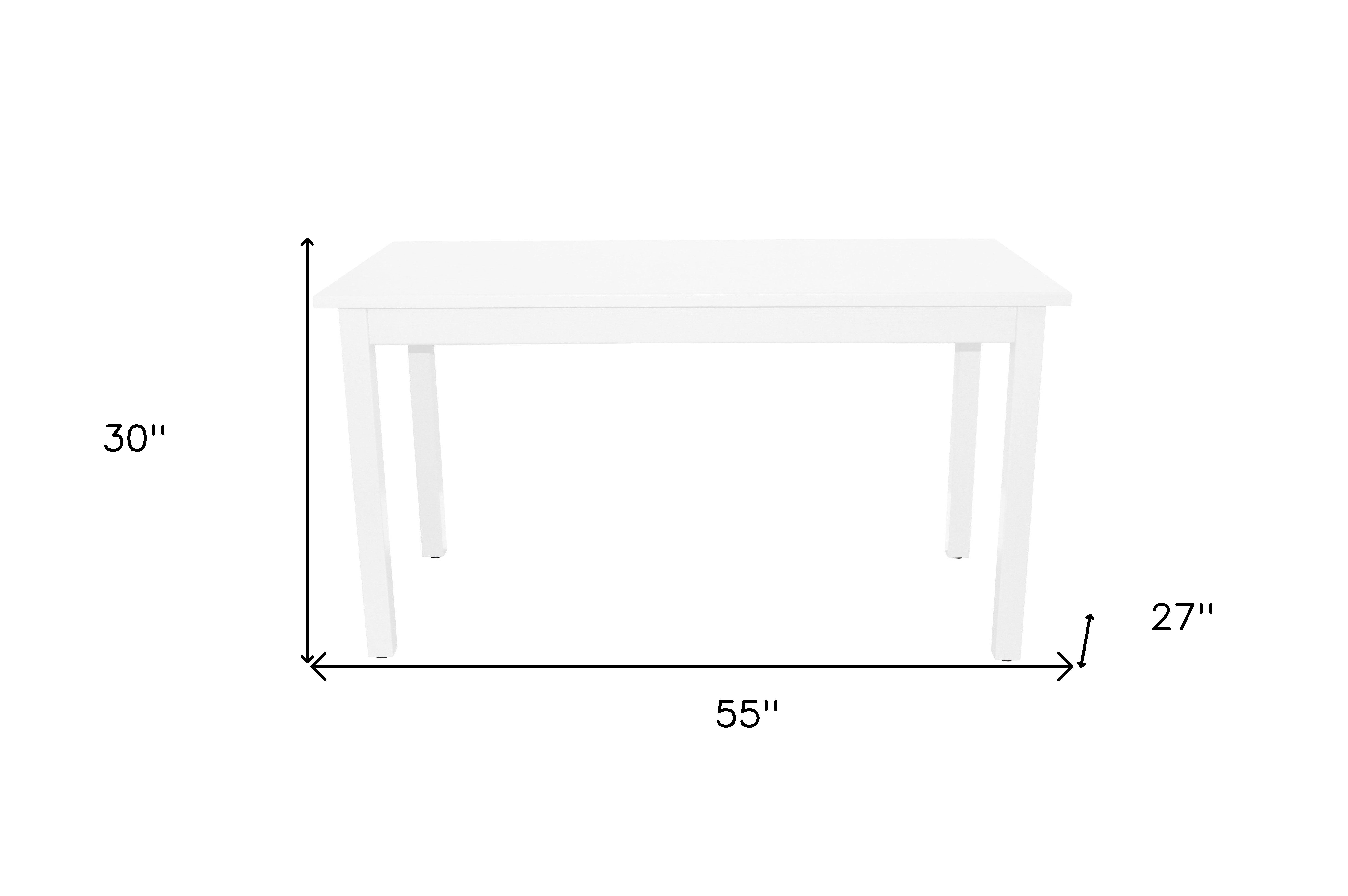 60" White Solid Wood Dining Table-4
