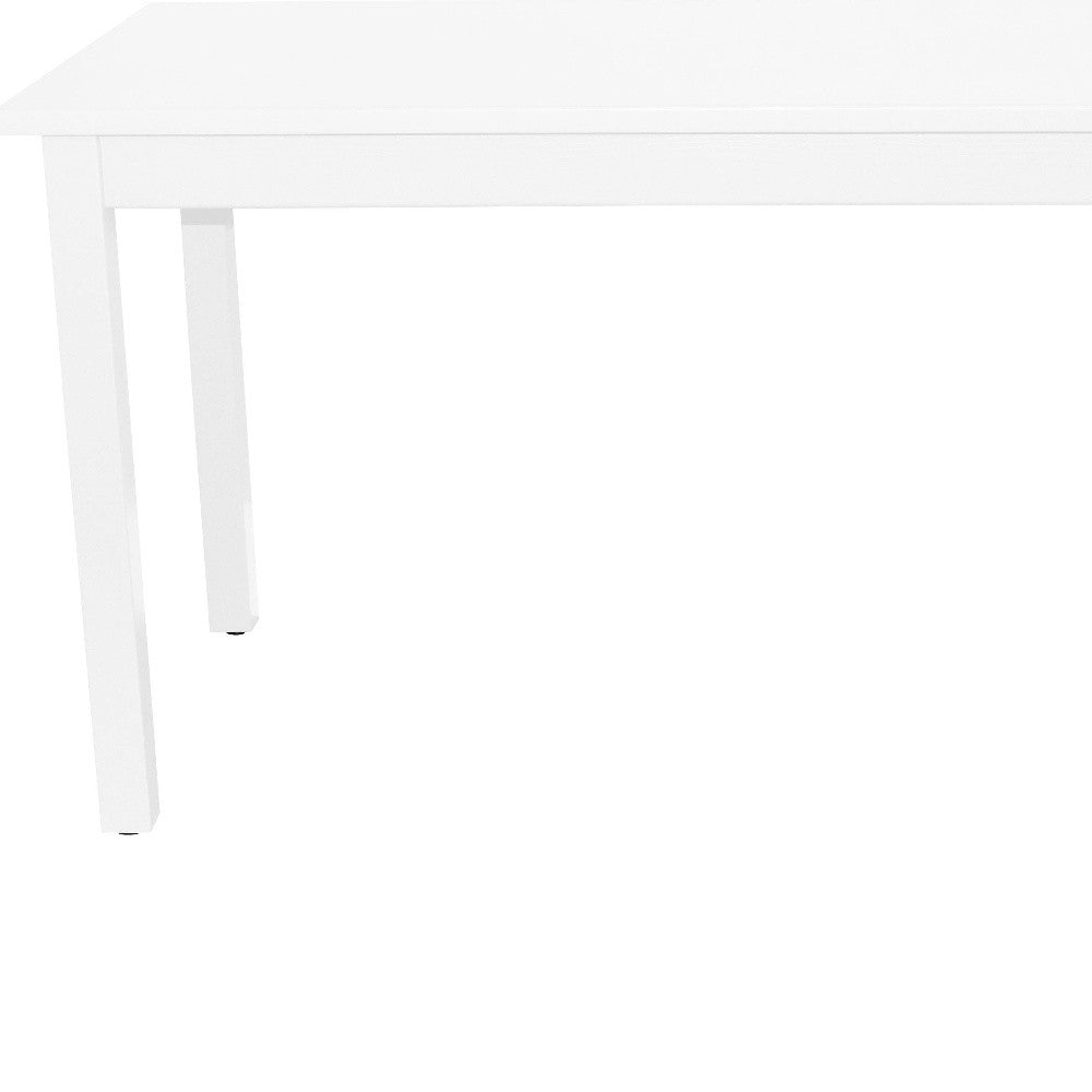 60" White Solid Wood Dining Table-3