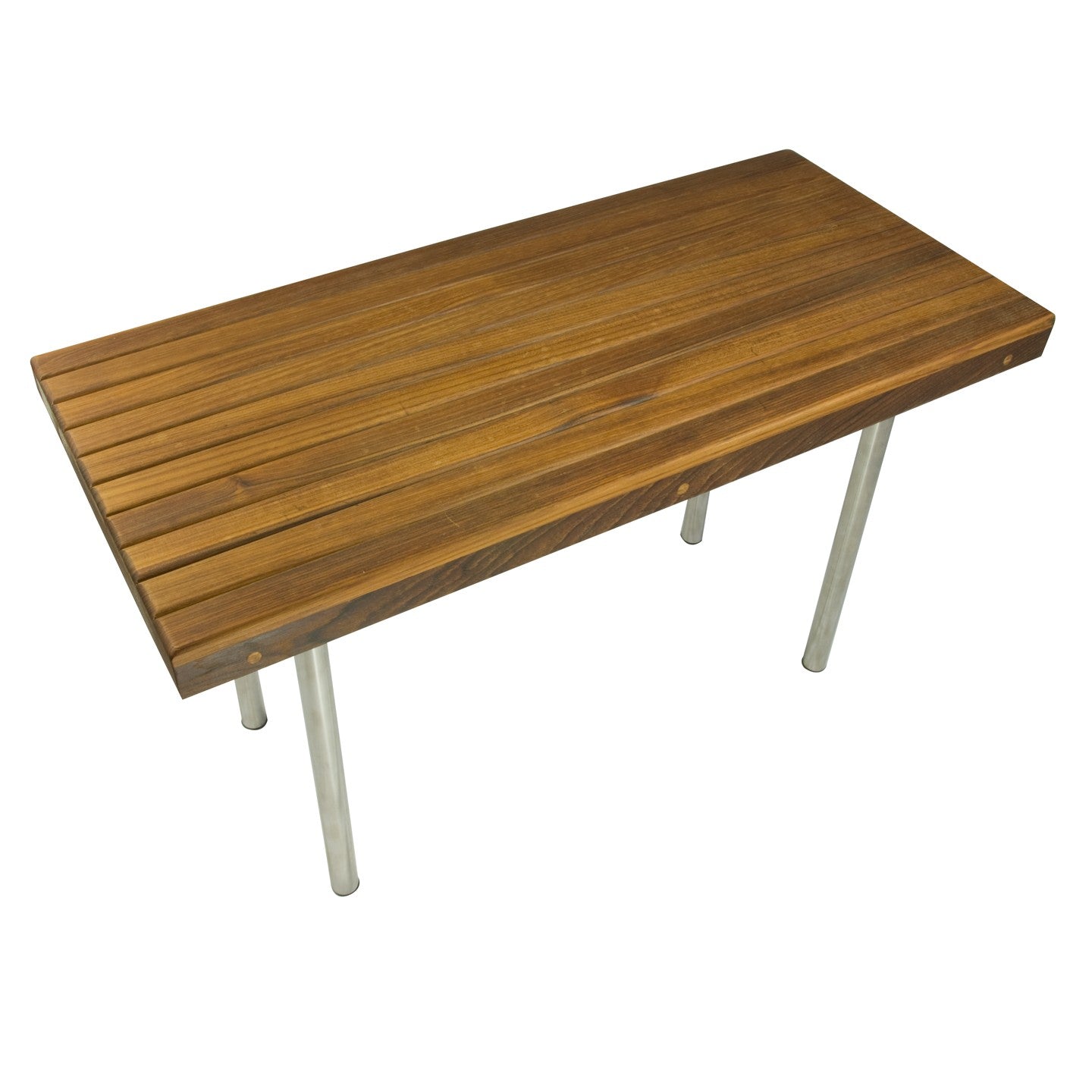 18" X 30" Brown Teak Rectangular Shower Bench-0