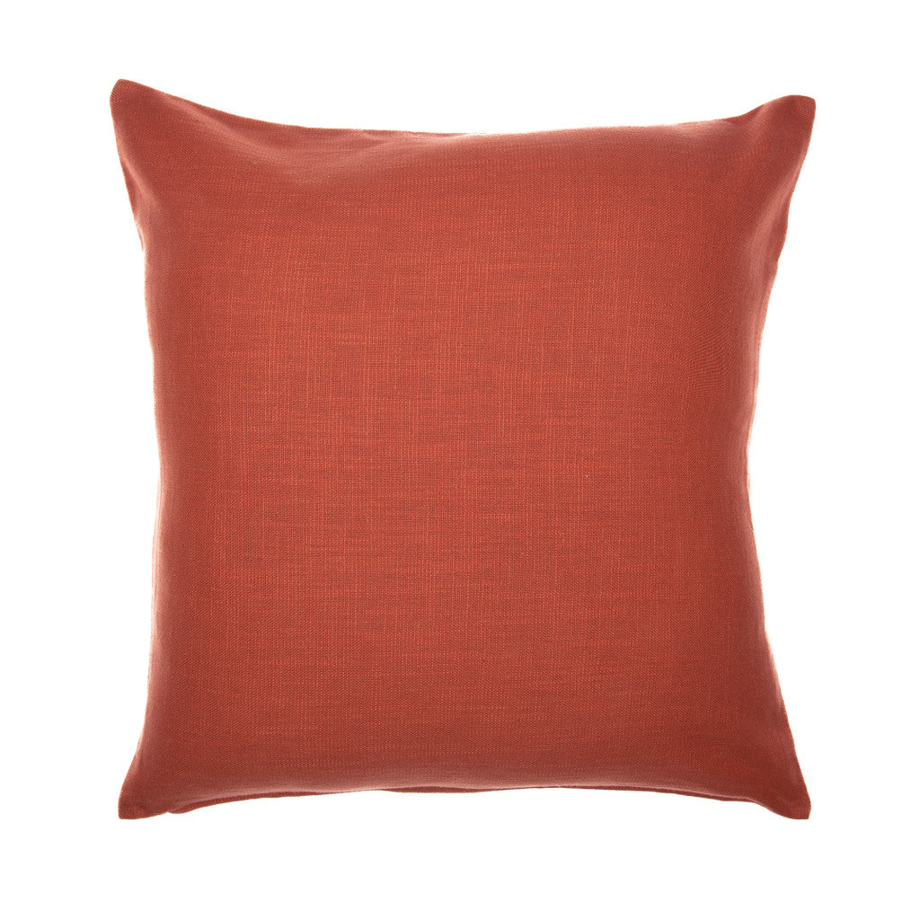 24" Orange and Ivory Geometric Cotton Blend Throw Pillow  With Embroidery-2