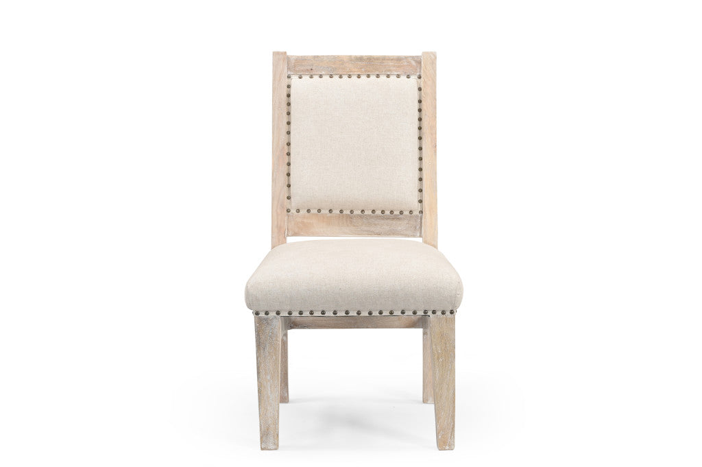 20" Beige And White Side Chair-2
