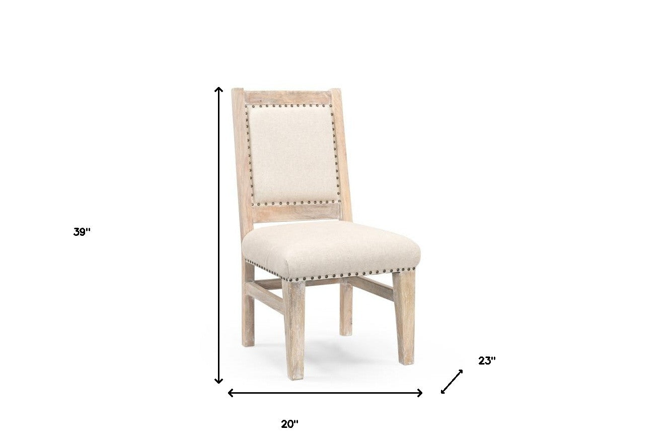 20" Beige And White Side Chair-6