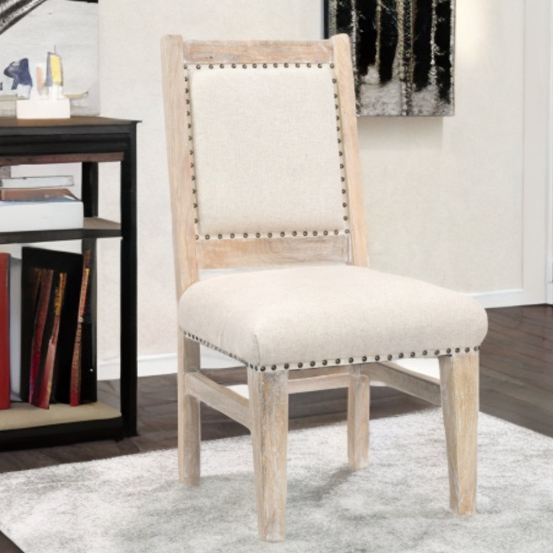 20" Beige And White Side Chair-1